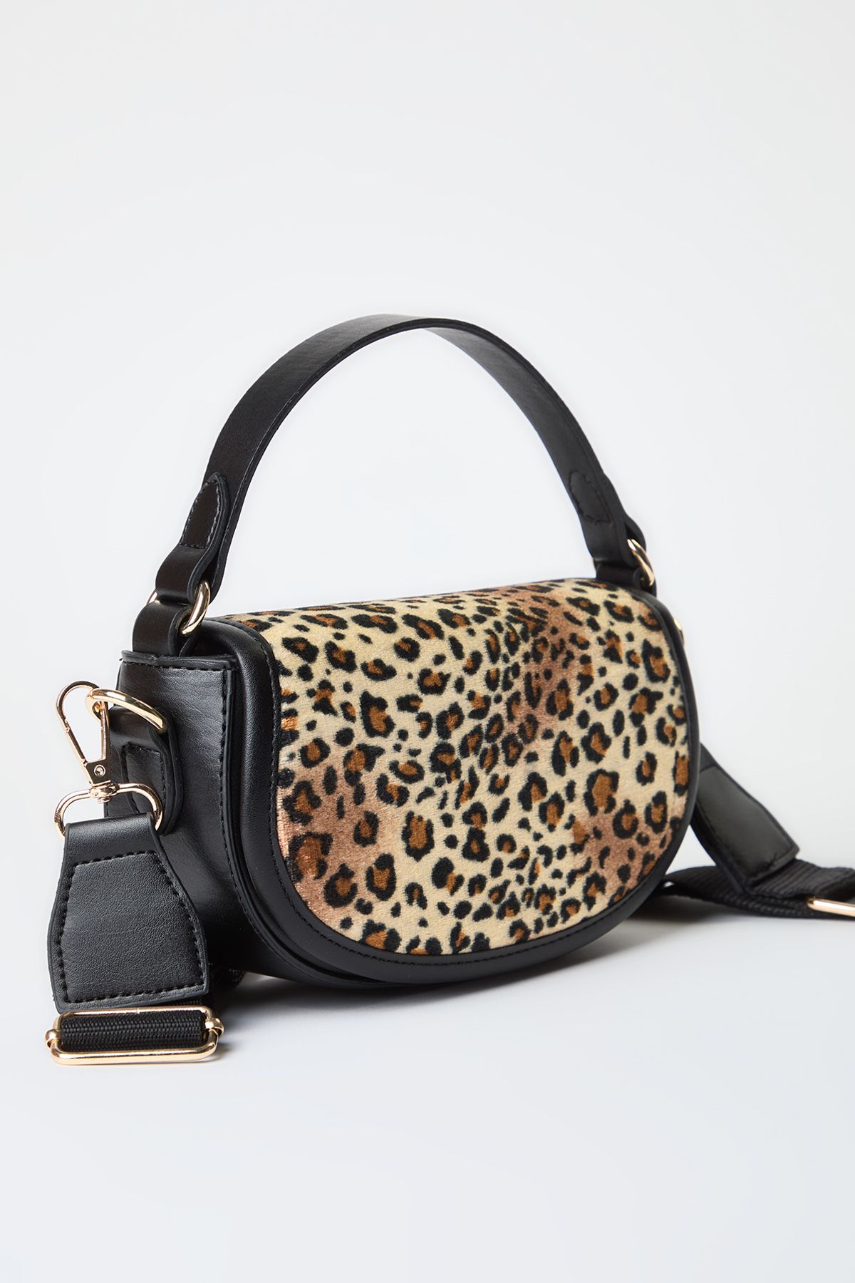 TRENDYOL SHOES-Leopard Print Brown Adjustable Strap Women's Shoulder and Crossbody Bag Takaw25Oc00015 4