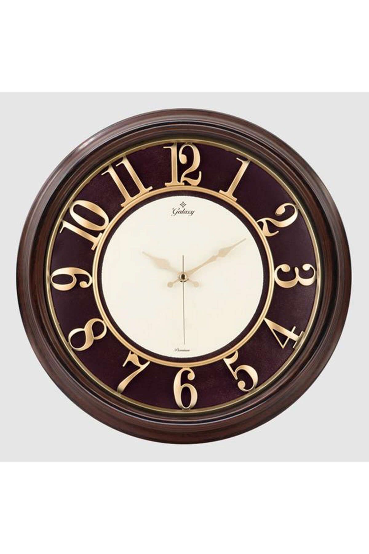 ZERO LAND DUVAR SAATİ KAHVERENGİ İÇİ BORDO 46CM, KABARTMA RAKAM, METAL AKREP YELKOVAN AKAR SANİYE 1495620711