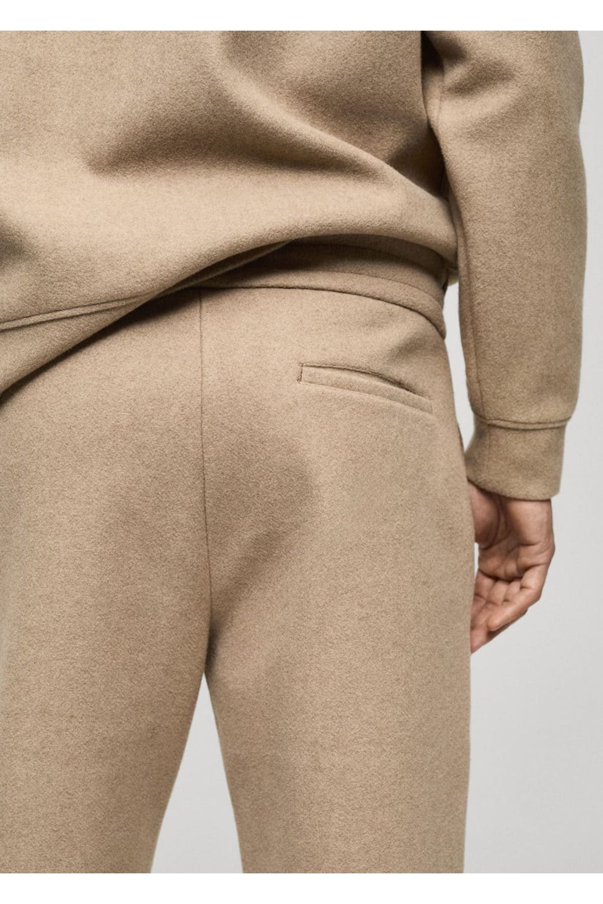 MANGO Man-Jogger Pants with Flannel Drawstring 7