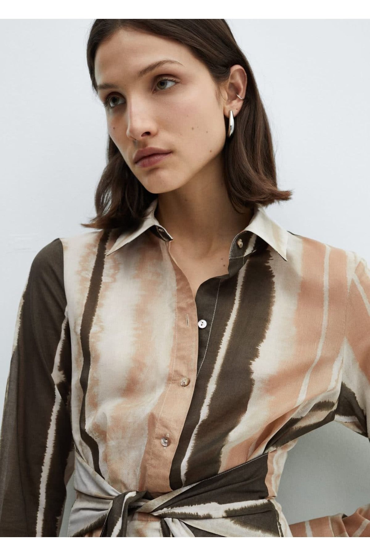 MANGO Woman-Shirt Dress - Tie-Dye Tie-Detail 6