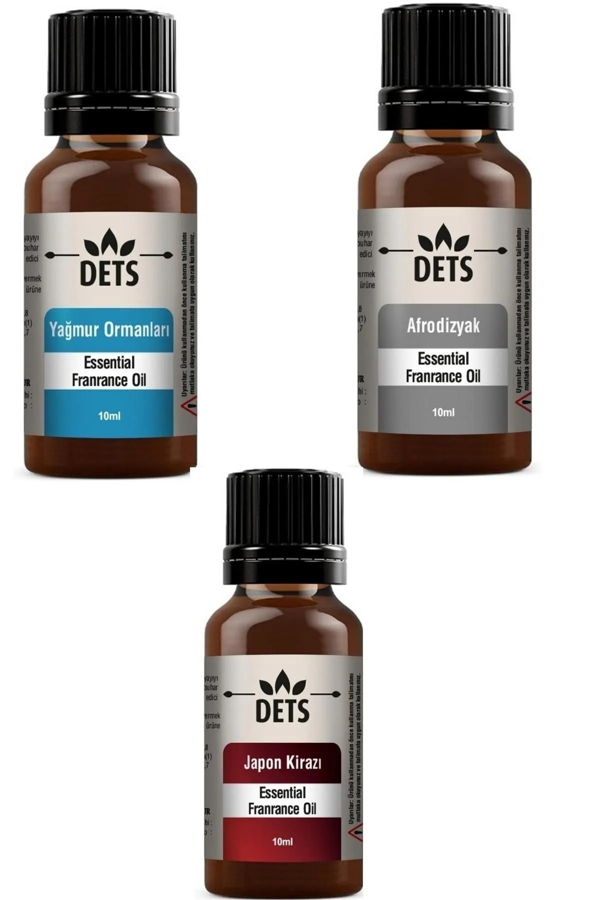 Natural 3-Piece Aromatherapy Essential Oil Set 100% Natural Oils for Freshness Passion and Peace