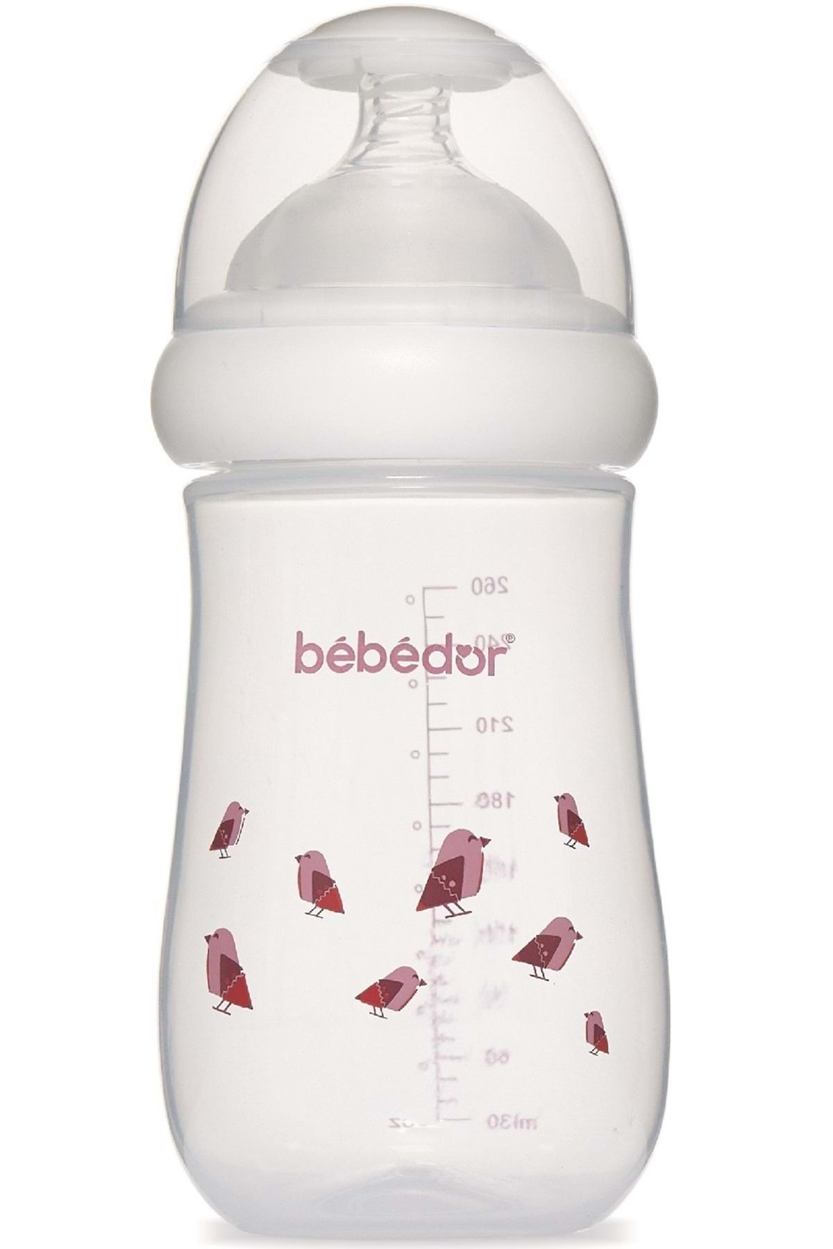 Bebedor Desenli Geniş Ağızlı PP Biberon 260ML (Kod:98322) - Mor