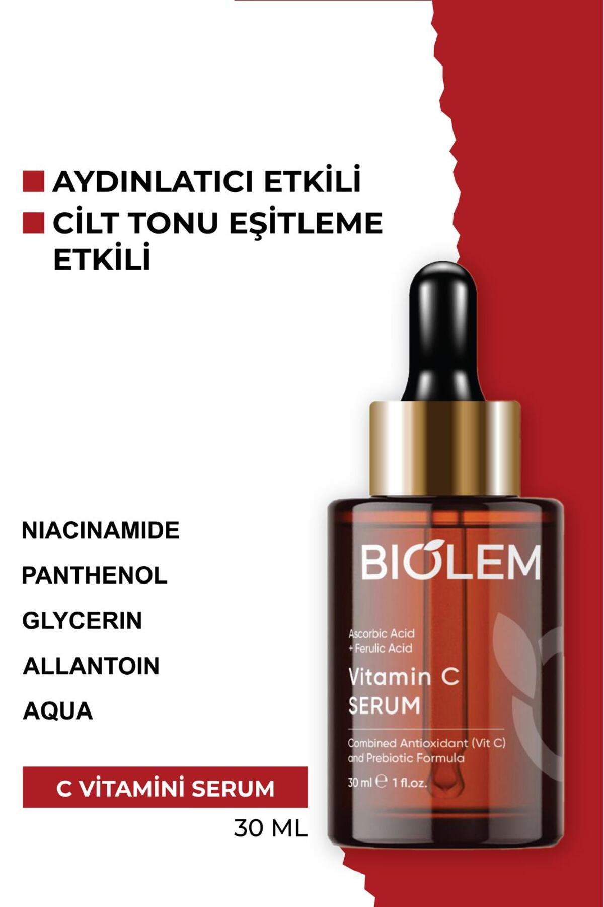 Biolem C Vitamin Aydınlatıcı Cilt Tonu Eşitleyici Cilt Bakım Serumu 30 ...