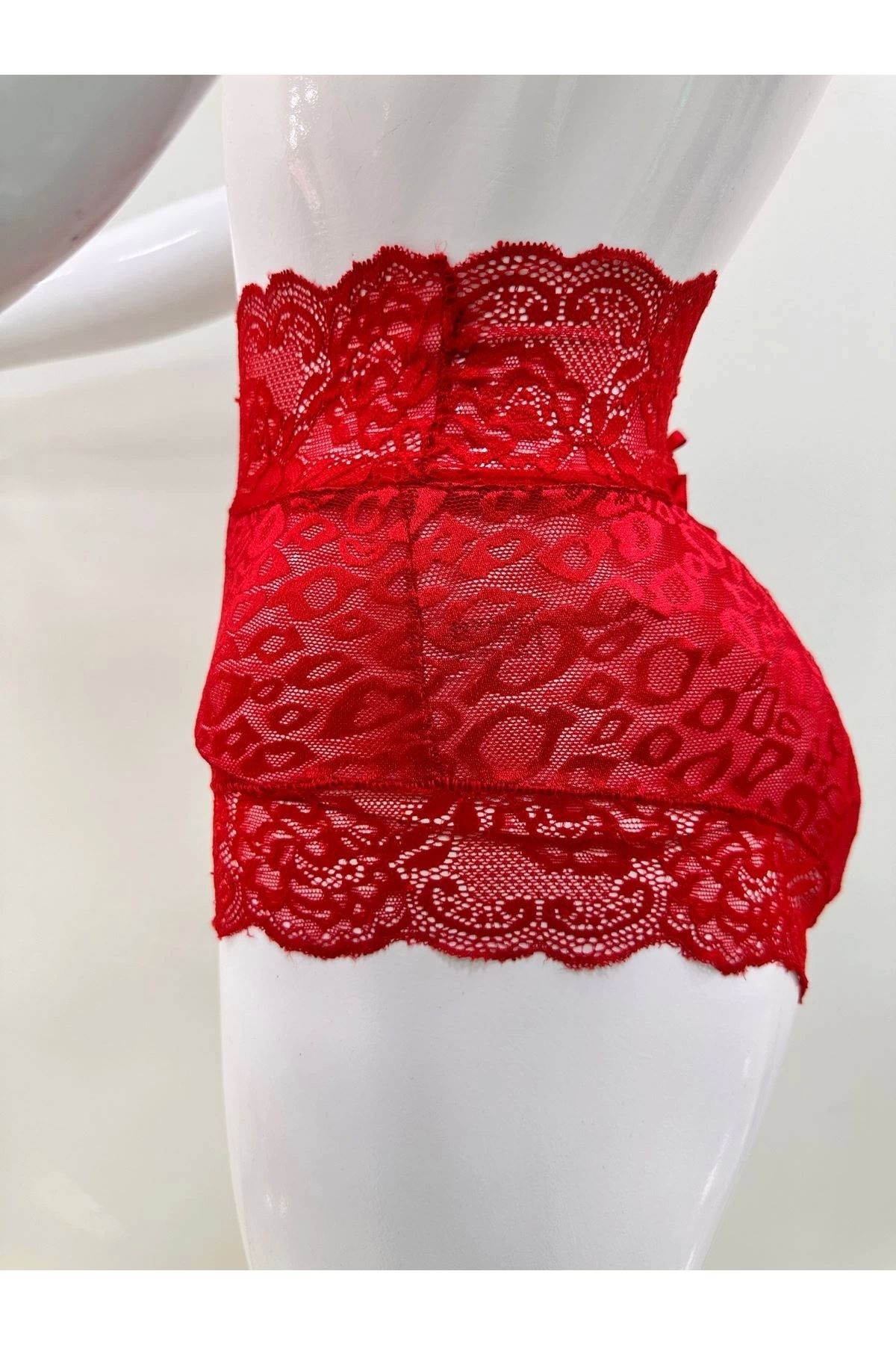 belle vista-Red Lace High Waist Panties Venus-K1011 3