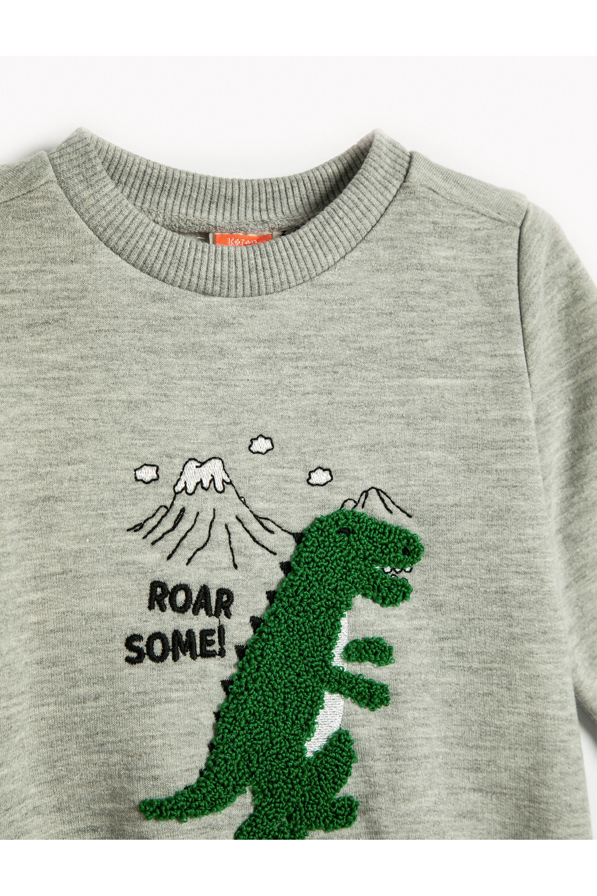 Koton Sweatshirt Dinozor Peluş Aplike Detaylı Şardonlu Bisiklet Yaka fotoğrafı 3 (önizleme)