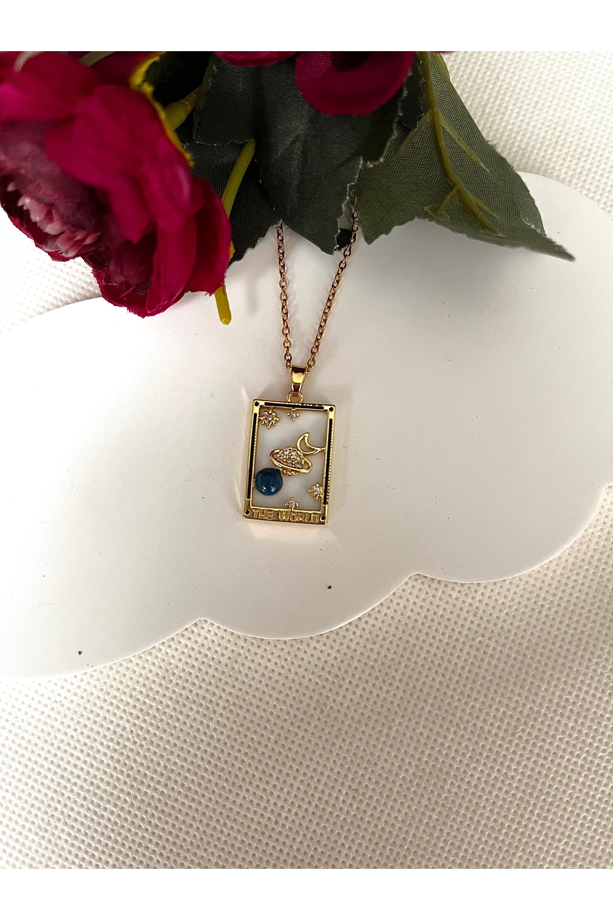 Ay Kartı Tarot Çelik Kolye