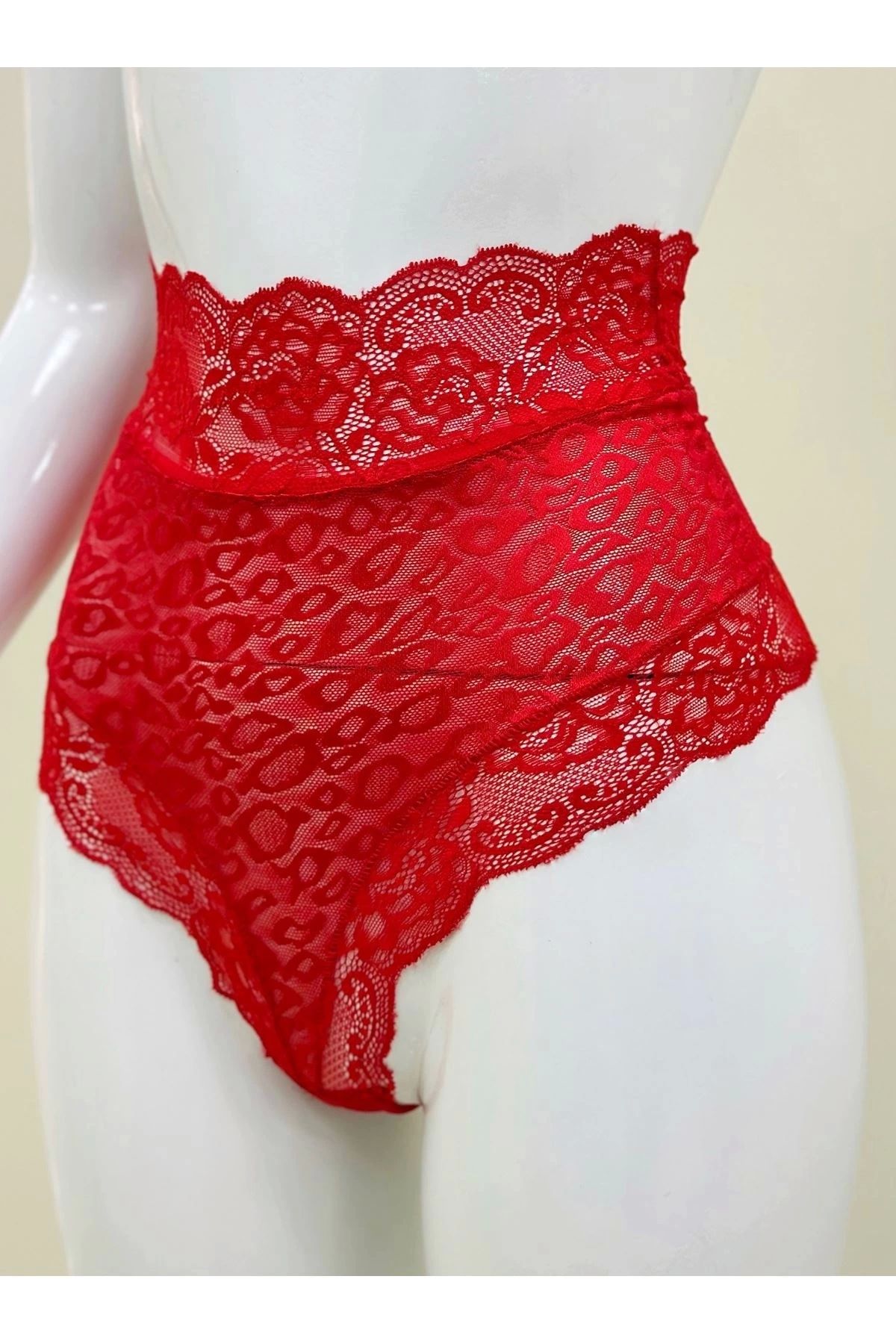 belle vista-Red Lace High Waist Panties Venus-K1011 4