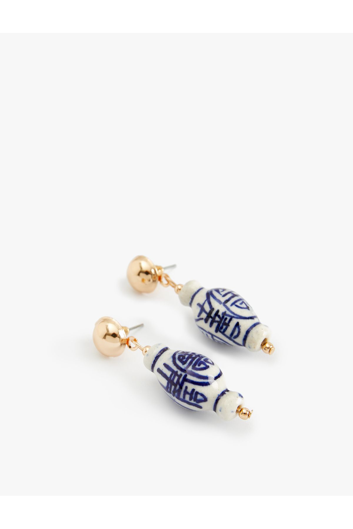 Koton-Ethnic Patterned Ceramic Middle Earrings 2