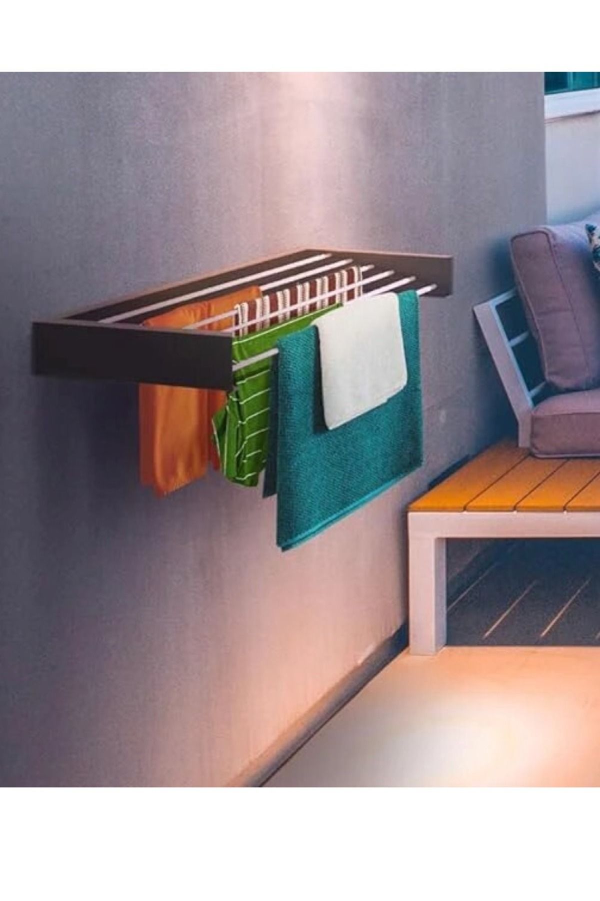 ALMUFARREJ-The Wall-Mounted Clothes Drying Rack Is Retractable And Foldable To Save space In Your Home 2