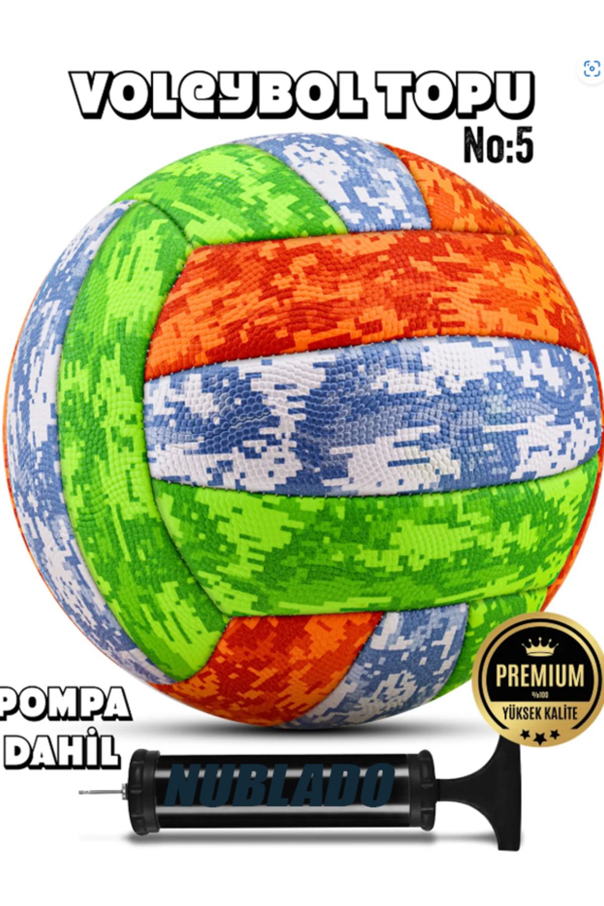 nublado-Colorful Volleyball Ball - Soft Camouflage, Pump Set, Soft Touch No:5 4