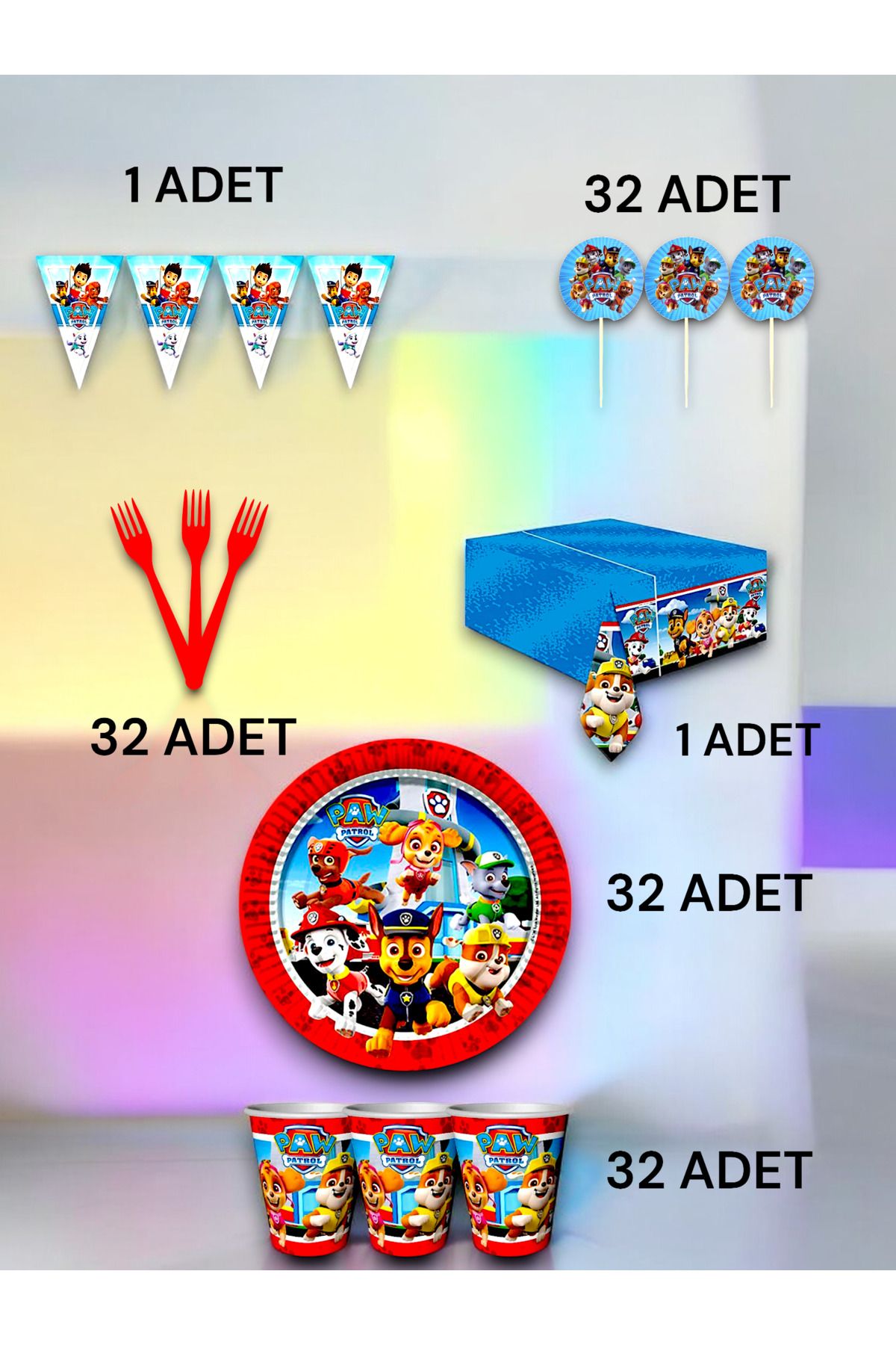 VibeHome-Paw Patrol Themed Premium Set for 32 - Birthday Party and Fun Events 2