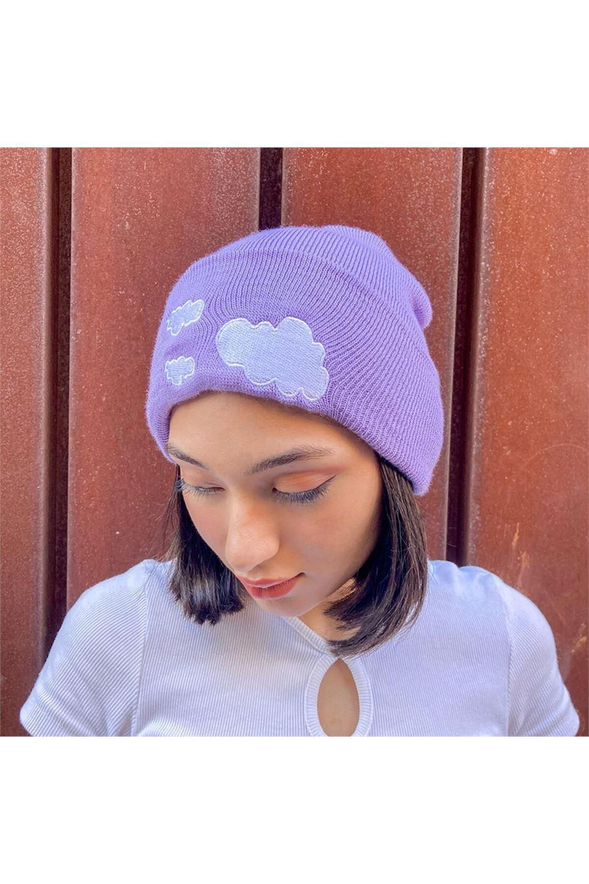 Köstebek-Lilac Triple Cloud Beret 2