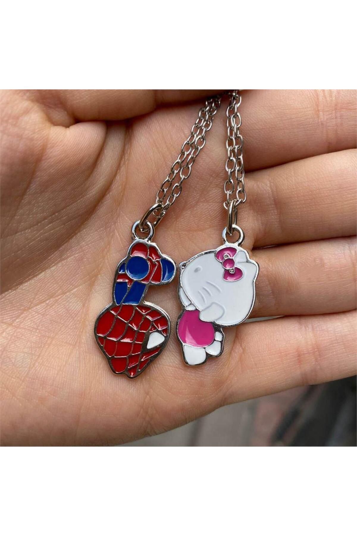 Köstebek-Hello Kitty And Spider-Man Couple Necklace 1