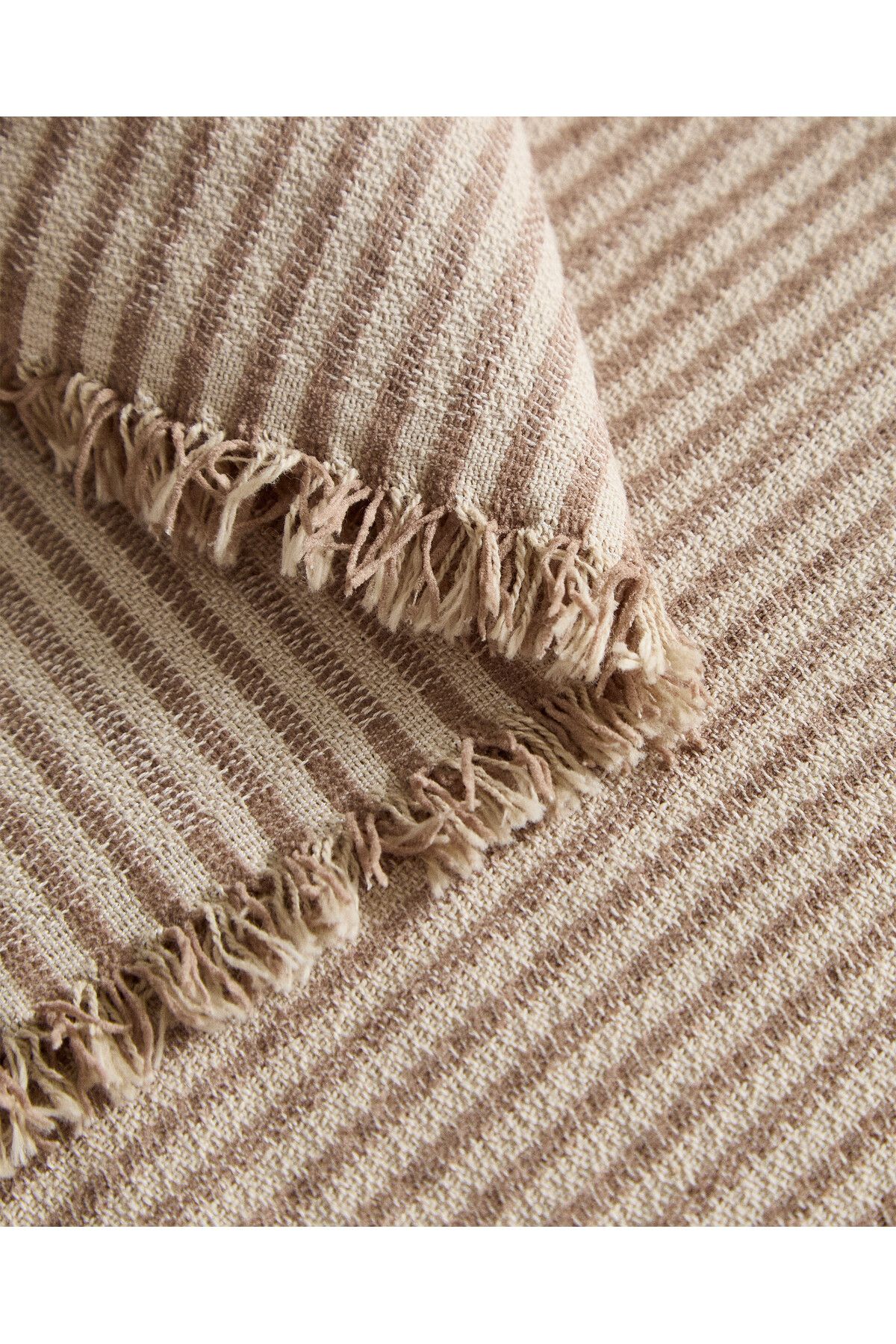 ZARA HOME-Light Beige Striped Pique - 140X190 cm 5