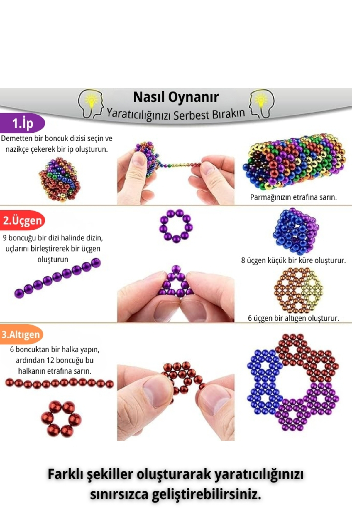 ALFAGİFT 6 Renkli Mıknatıslı Küp 5mm- 216 Adet Manyetik Toplar, Bilyeler Ve Boncuklar, Stres Oyuncağı fotoğrafı 4 (önizleme)