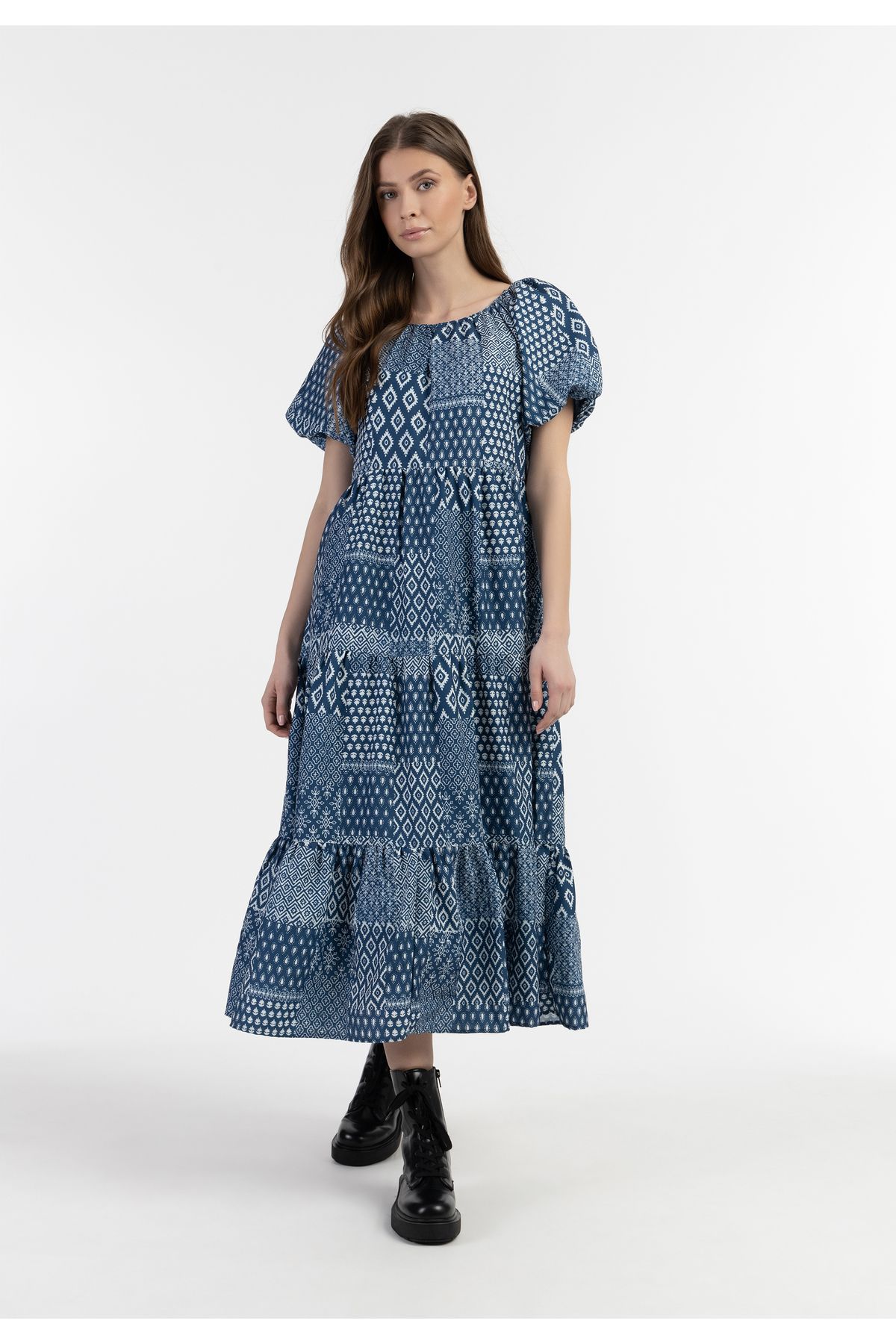 Dreimaster-Kurzarm Maxikleid 4