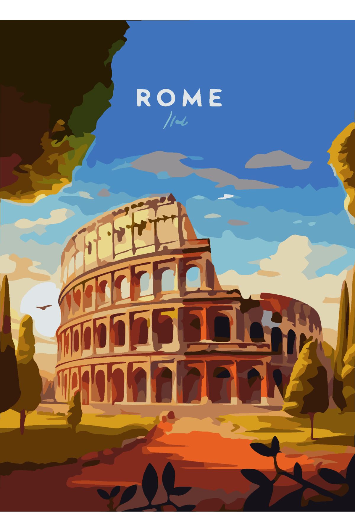 lule home-Rome 80X100 cm Painting by Numbers Set 3