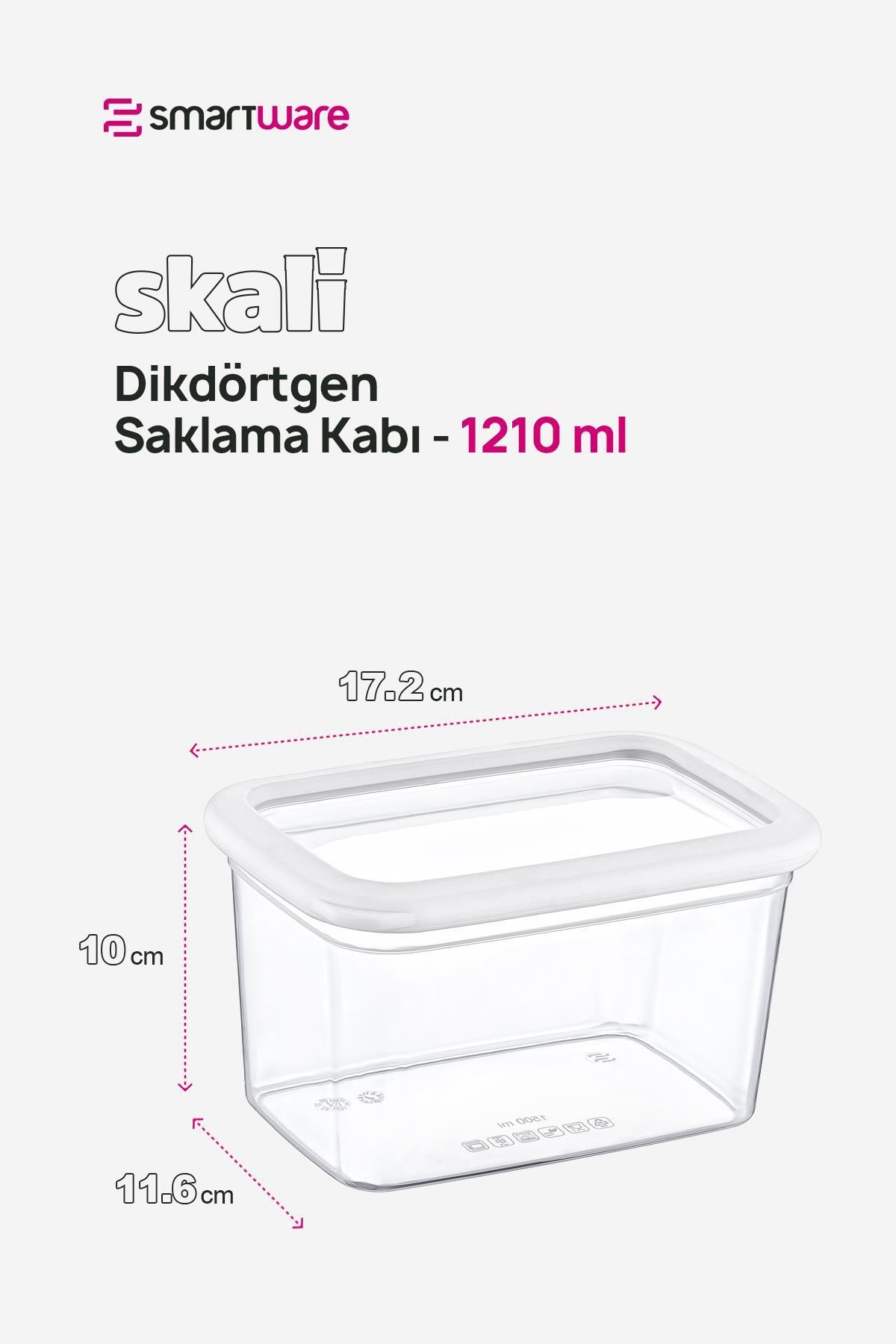 Smartware-24-Piece White Scale Rectangular Storage Set - 1210 ml 2