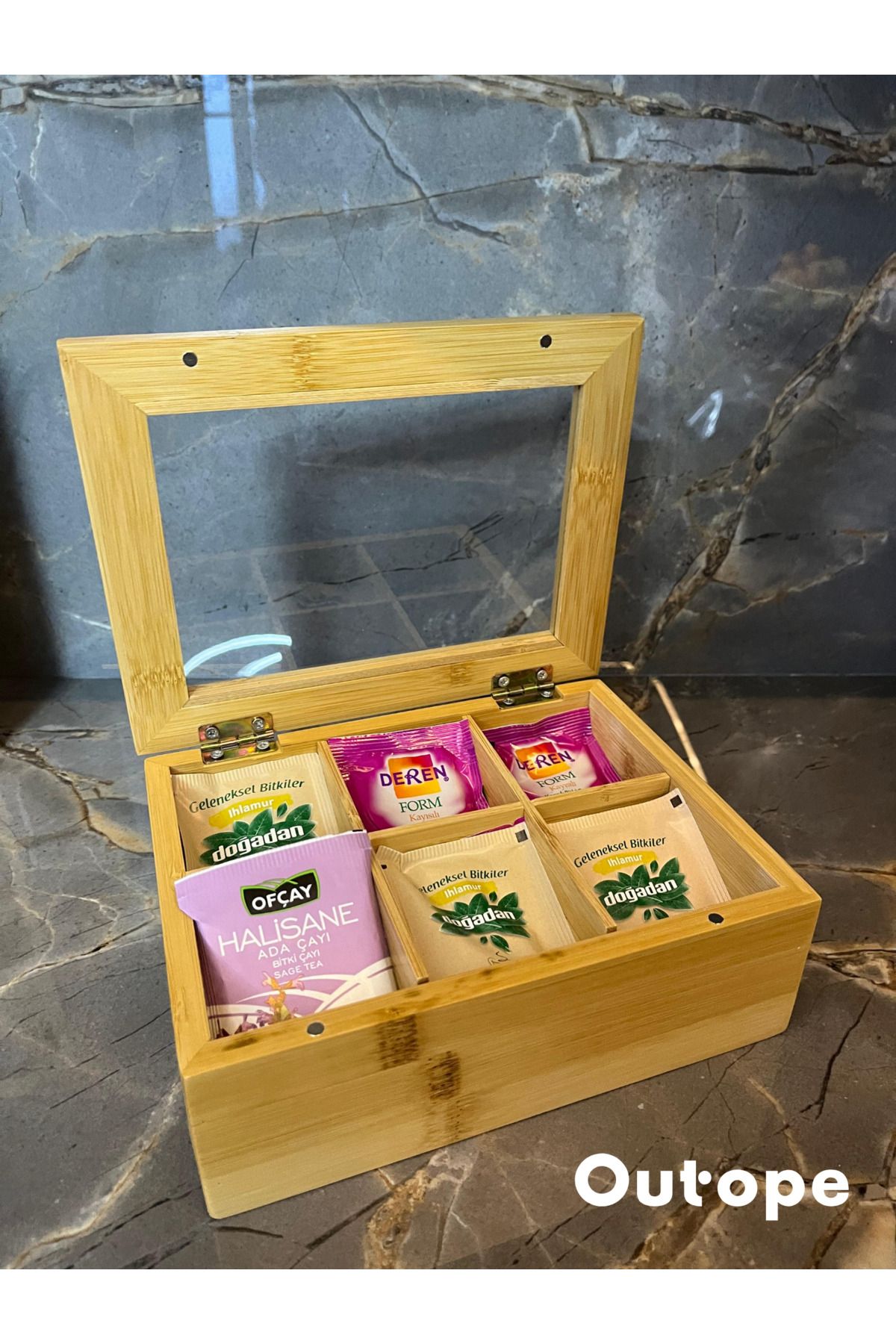 MİEN-Mien 6 Compartment Bamboo Tea Box 1