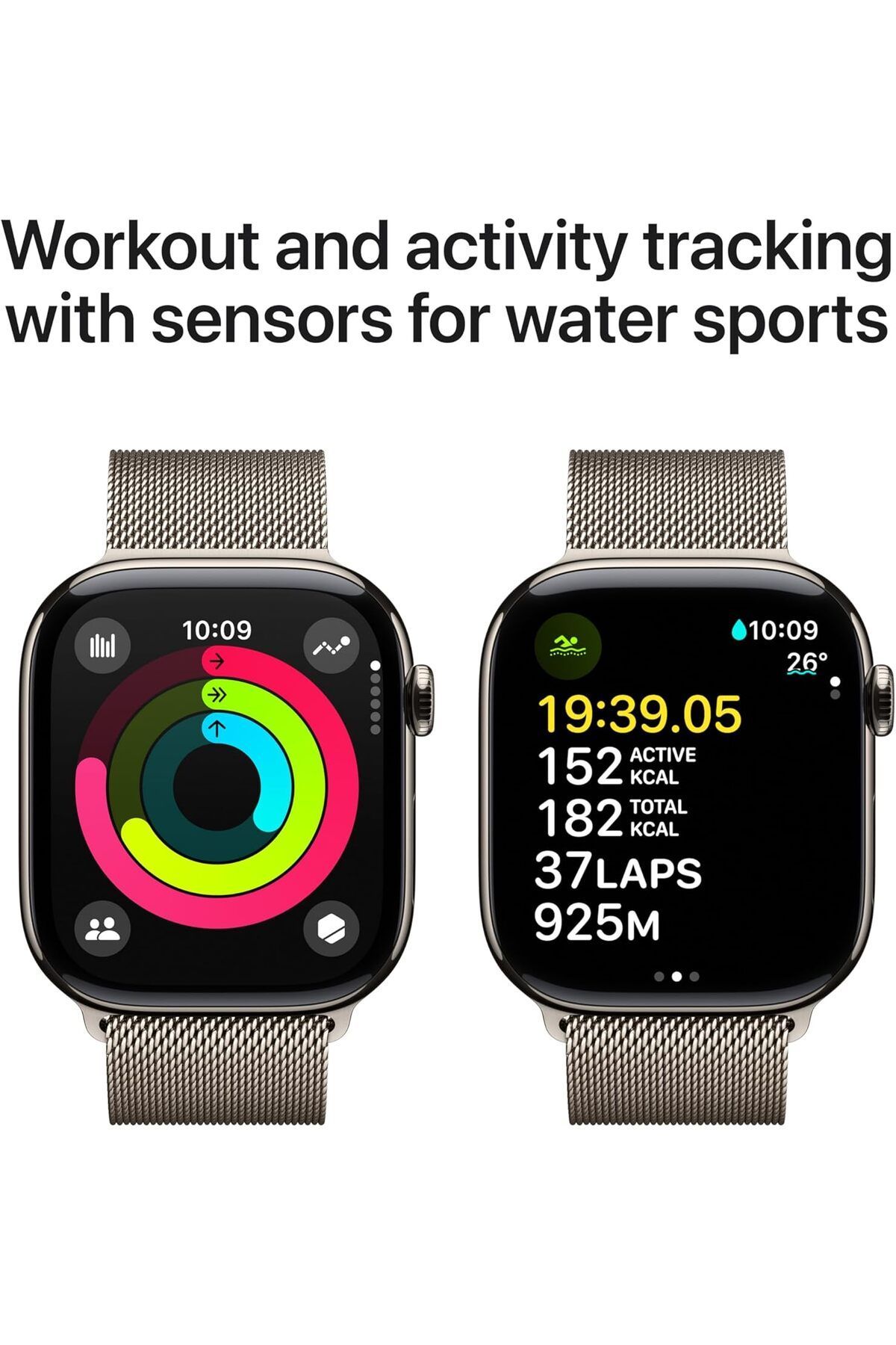 Apple-Watch Series 10 GPS + Cellular 46mm Natural Titanium Case with Natural Milanese Loop - S/M 4