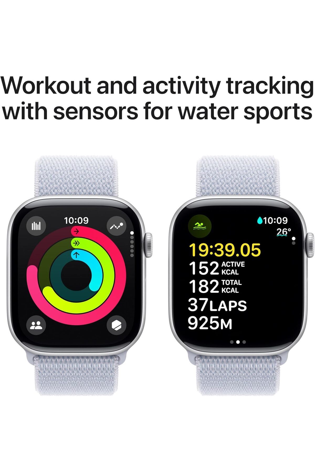 Apple-Apple Watch Series 10 GPS + Cellular 42mm Silver Aluminium Case with Blue Cloud Sport Loop 4