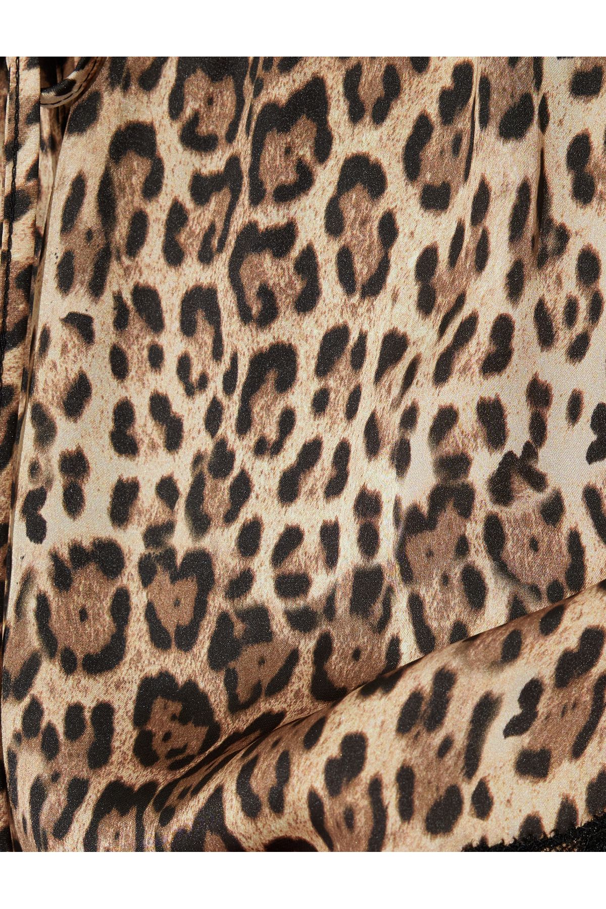 Koton-X Zeynep Cushion - Leopard Print Lace Detailed Satin Mini Shorts 6