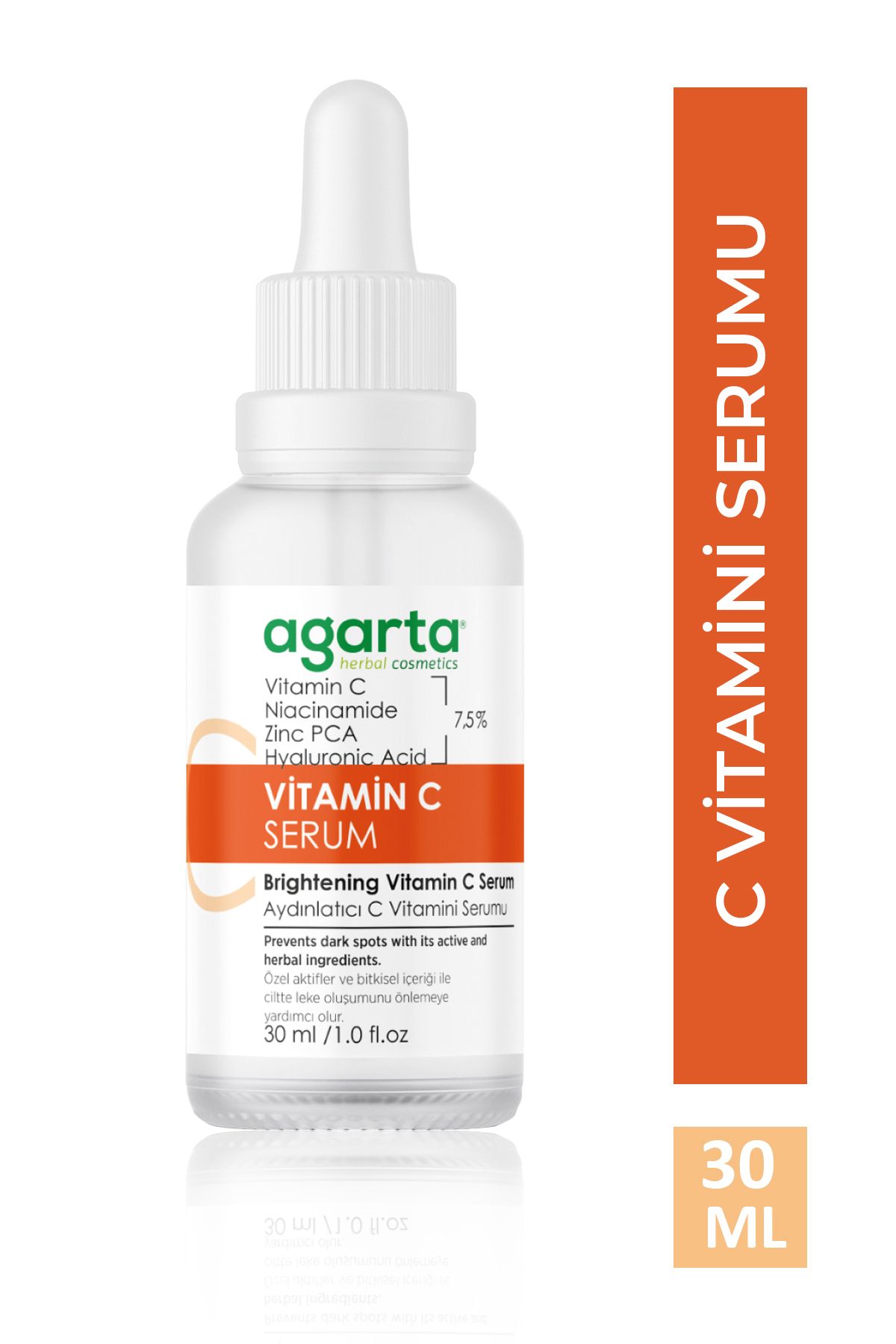 Agarta Süper Aydınlatıcı Ve Ton Eşitleyici C Vitaminli Serum 30 ml (%3,5 VİTAMİN C, NİACİNAMİDE, ZİNC PCA)