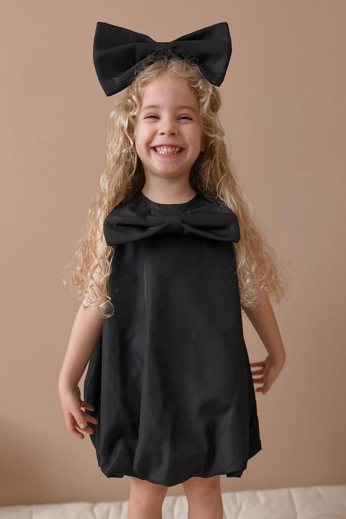 Le Mabelle-Black Bow Detailed Girl's Balloon Dress - Lolita 2