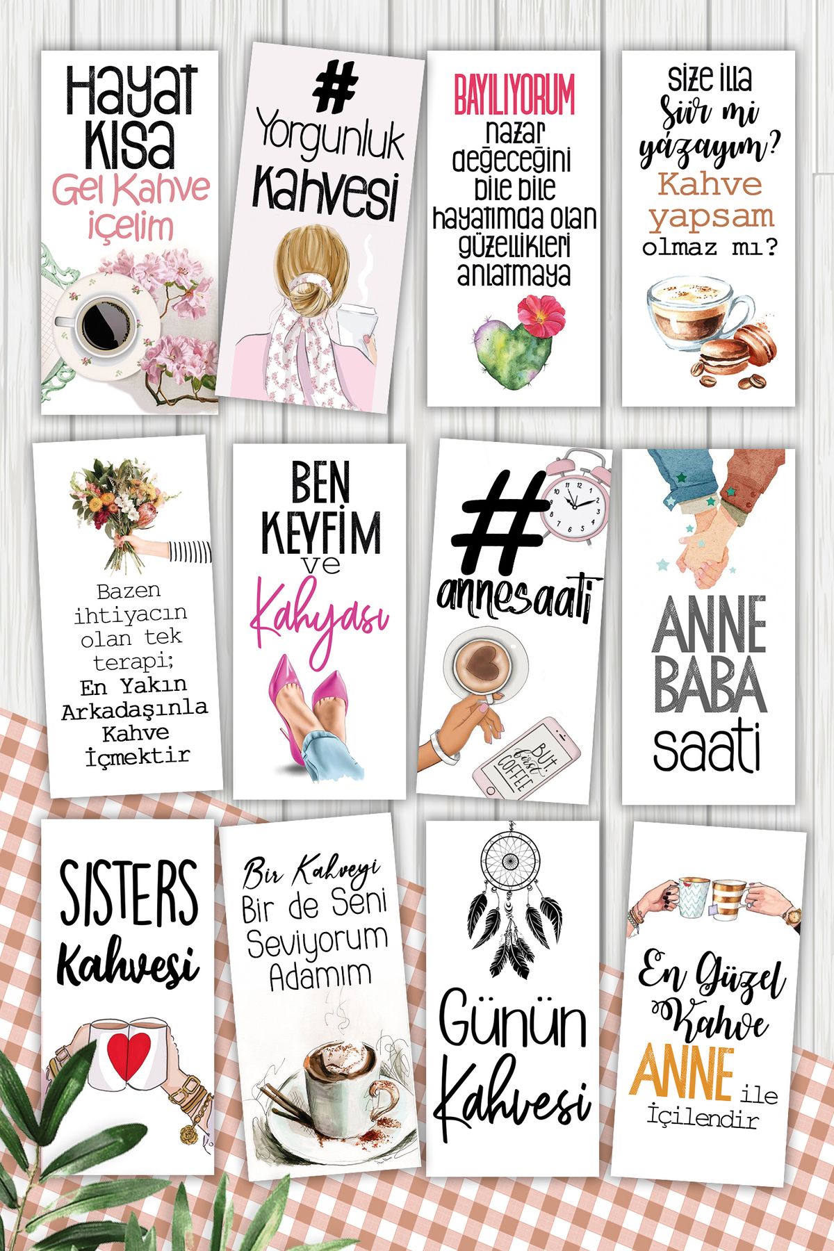 Pankart Evi-Coffee Motto 12 Pieces Presentation Cards 1