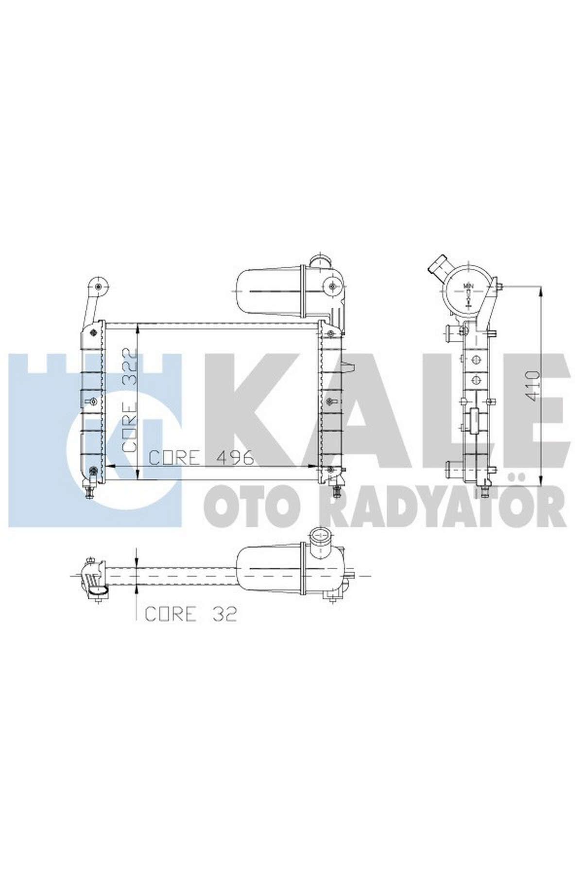 KALE MOTOR SU RADYATÖRÜ [ FIAT TEMPRA, TIPO 1.6 S-SX-SXA 2 SIRA AL+PL BİDONLU ] 540133