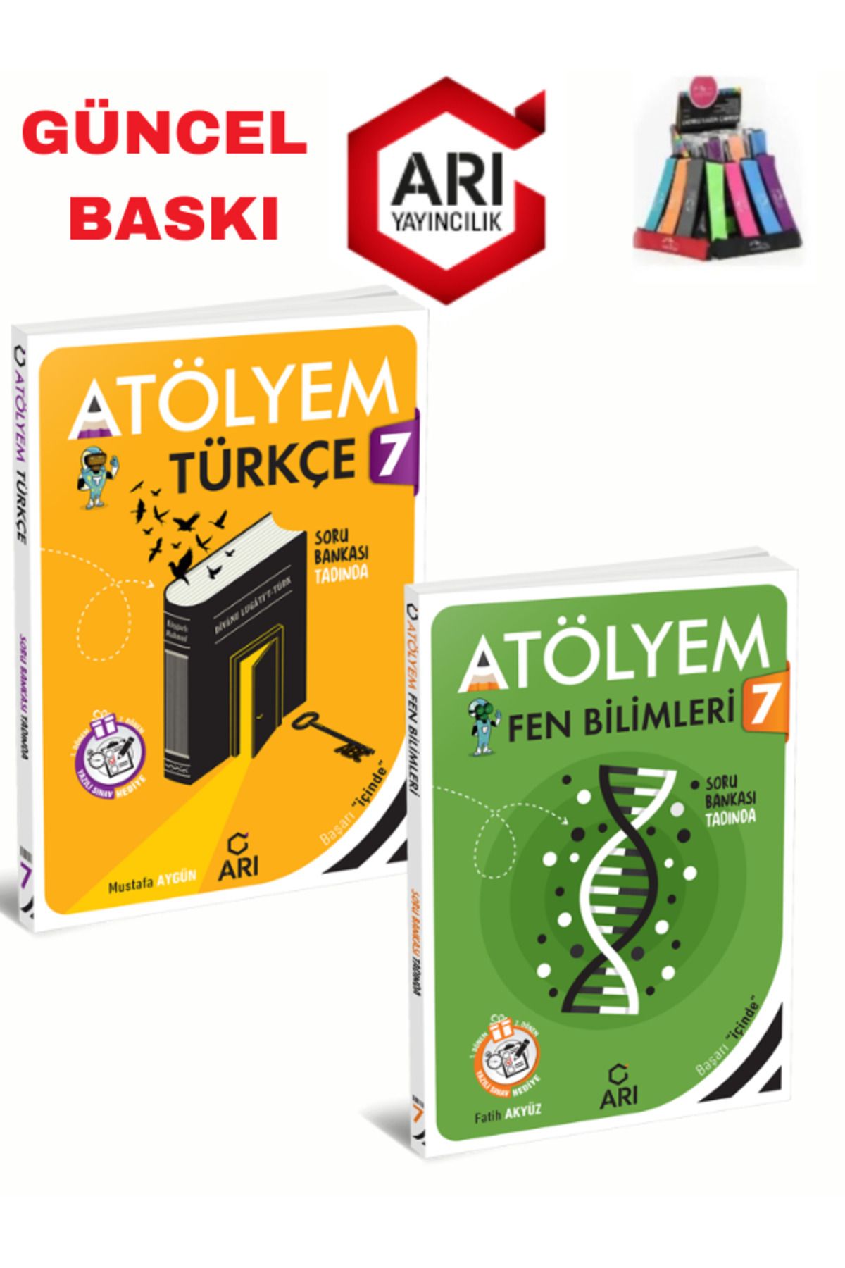 Arı Yayıncılık 2024-2025 Müfredat 7.Sınıf Atölyem Türkçe-Fen Soru Bankası+Yazılı Eki+Kalemlik