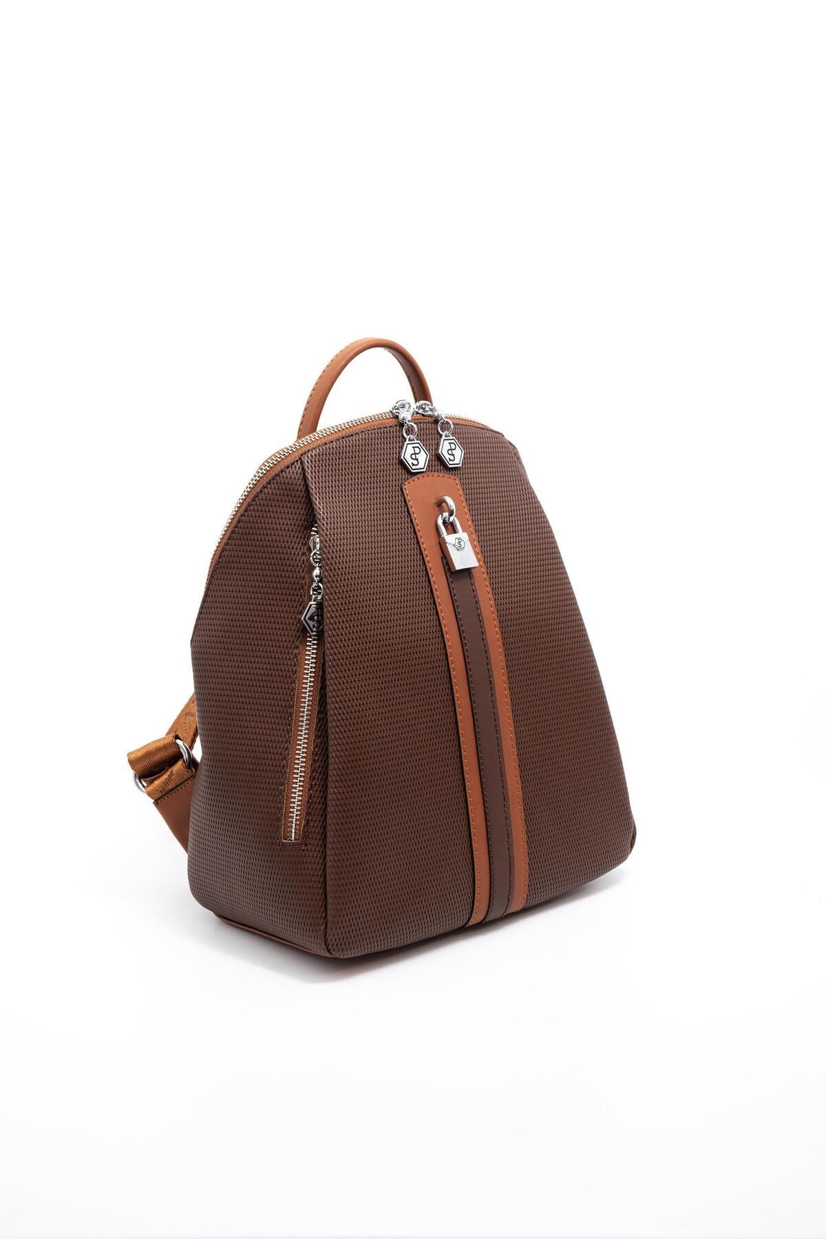 Silver Polo-Silver & Polo Brown - Tan Sp1123 Women's Backpack 2