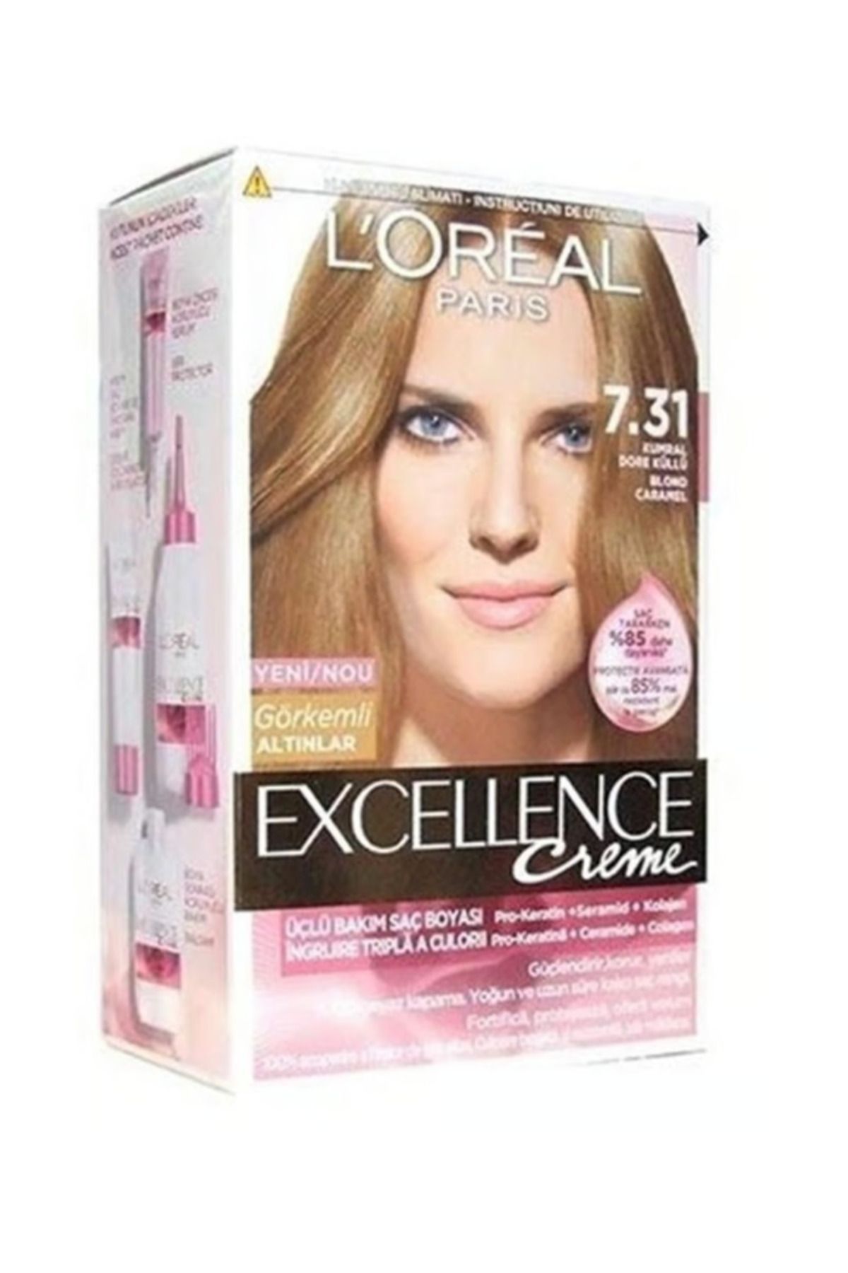 L'Oreal Paris رنگ موی لورآل پاریس اکسلانس کرم 7.31 کمرال دوره آش