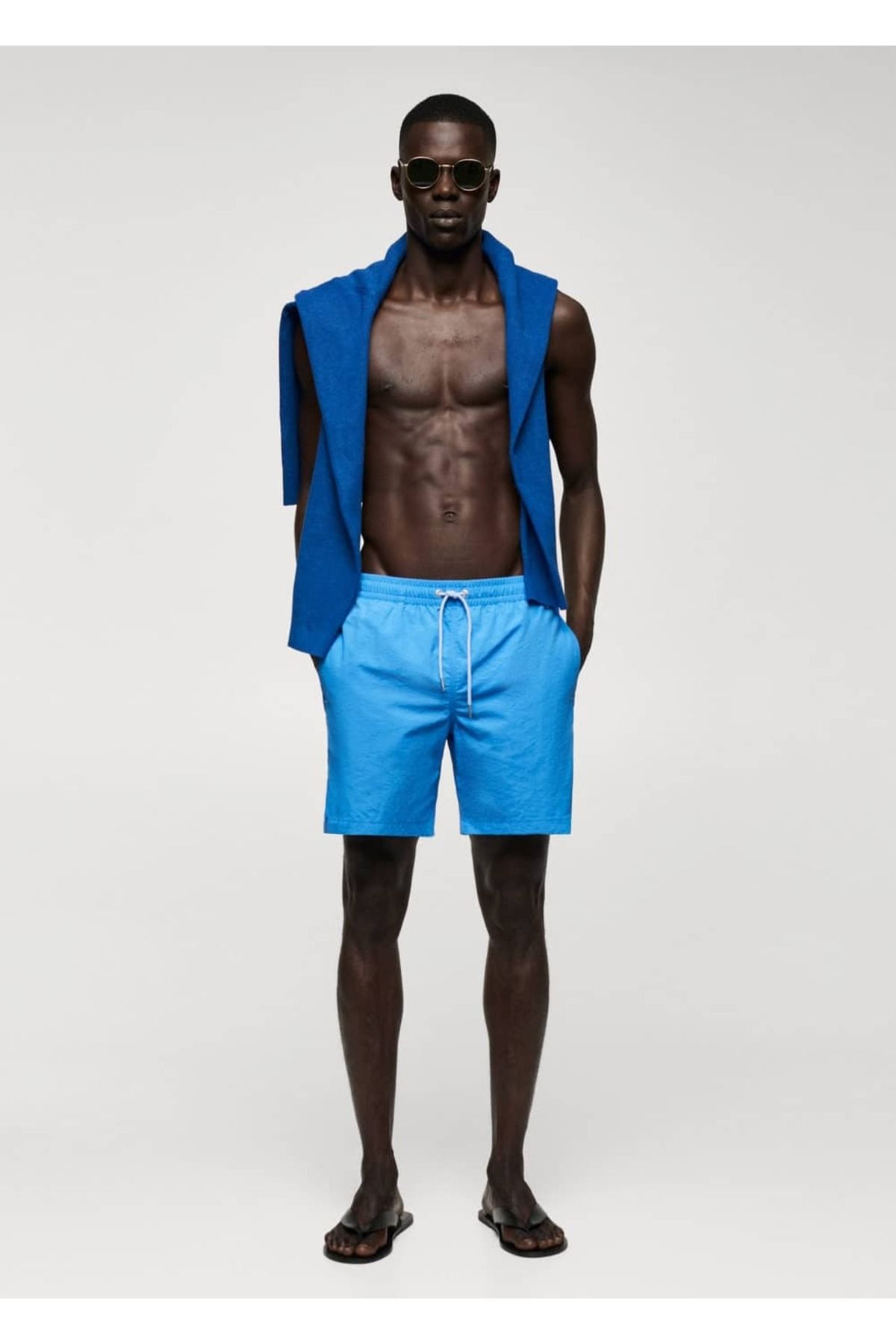MANGO Man-Lace-up no pattern shorts swimsuit 2