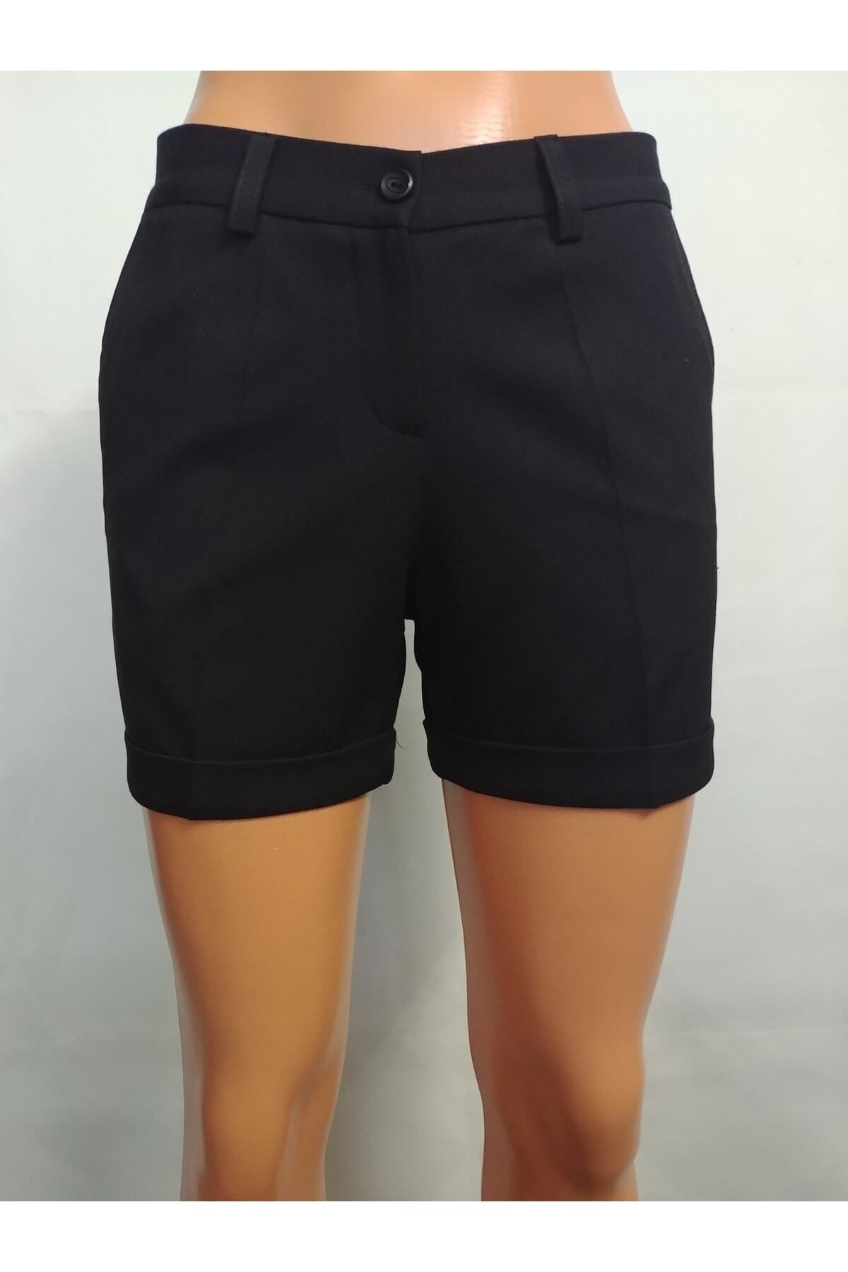 Butik-Pantaloni scurti dublu cu buzunar, cu fermoar, nasturi, lungime produs 40 cm 5