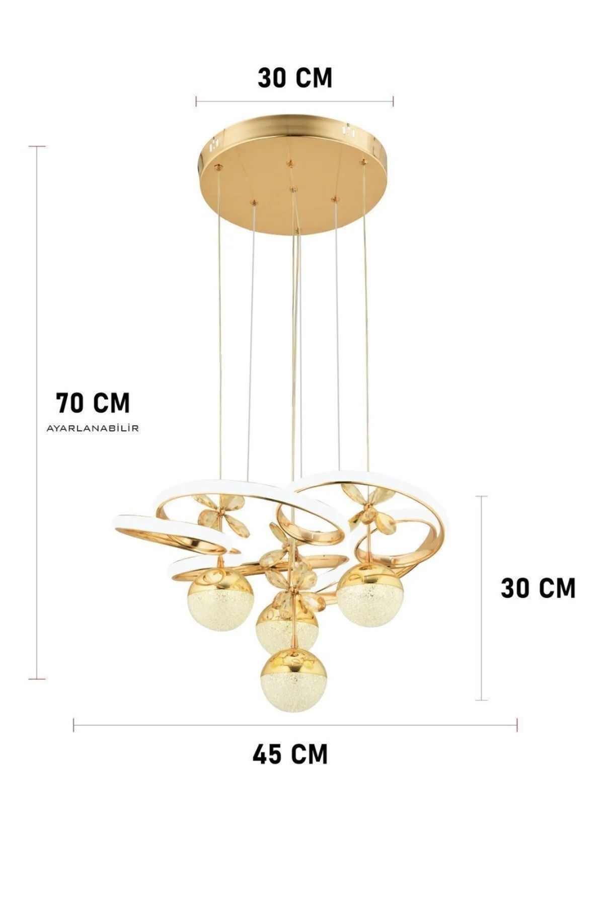 VENON-Modern Gold Plated Pendant Lamp Led Chandelier Living Room Chandelier with Harmony Control and 3 Color Light Features 3