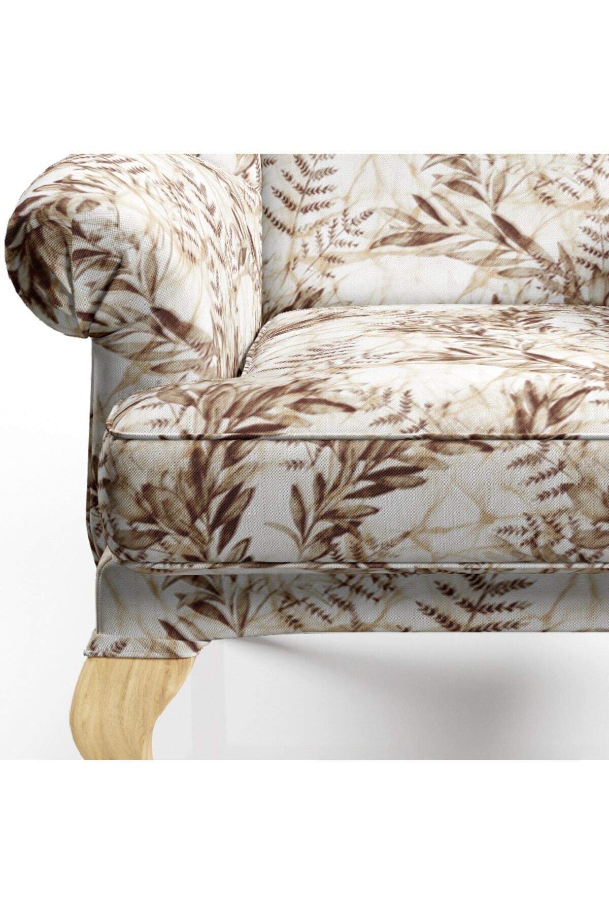 CANİLA-Leaf Pattern Digital Printed Upholstery Sofa Fabric, Throw Pillow, Cushion Covering. Flooring Fabric 2