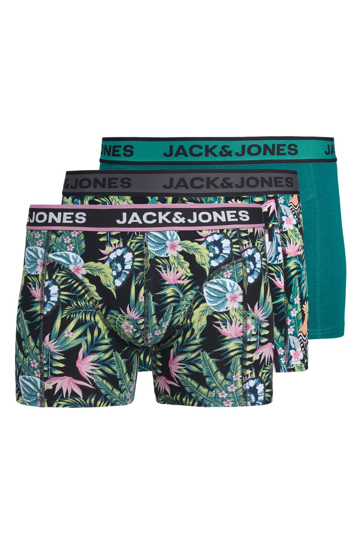 بسته باکسر طرح دار لوگو سایز بزرگ 3 تایی - Drew Jack & Jones