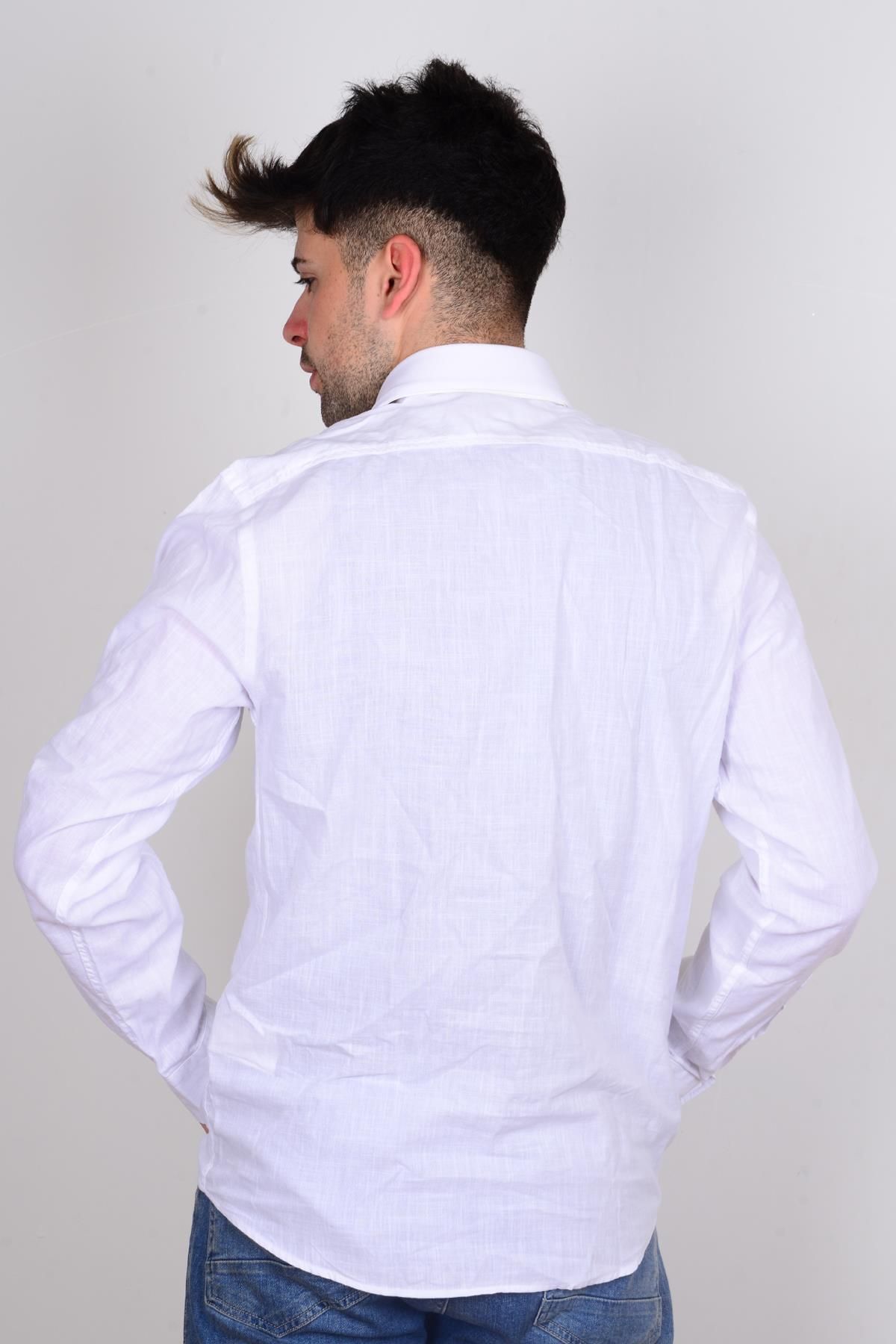 پیراهن / بلوز دکمه دار سفید مردانه W231039100 آستین بلند Wrangler