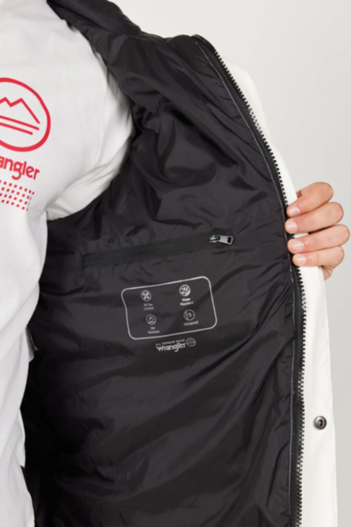 کاپشن سفید مردانه W232217001 کت بادی پوست Wrangler