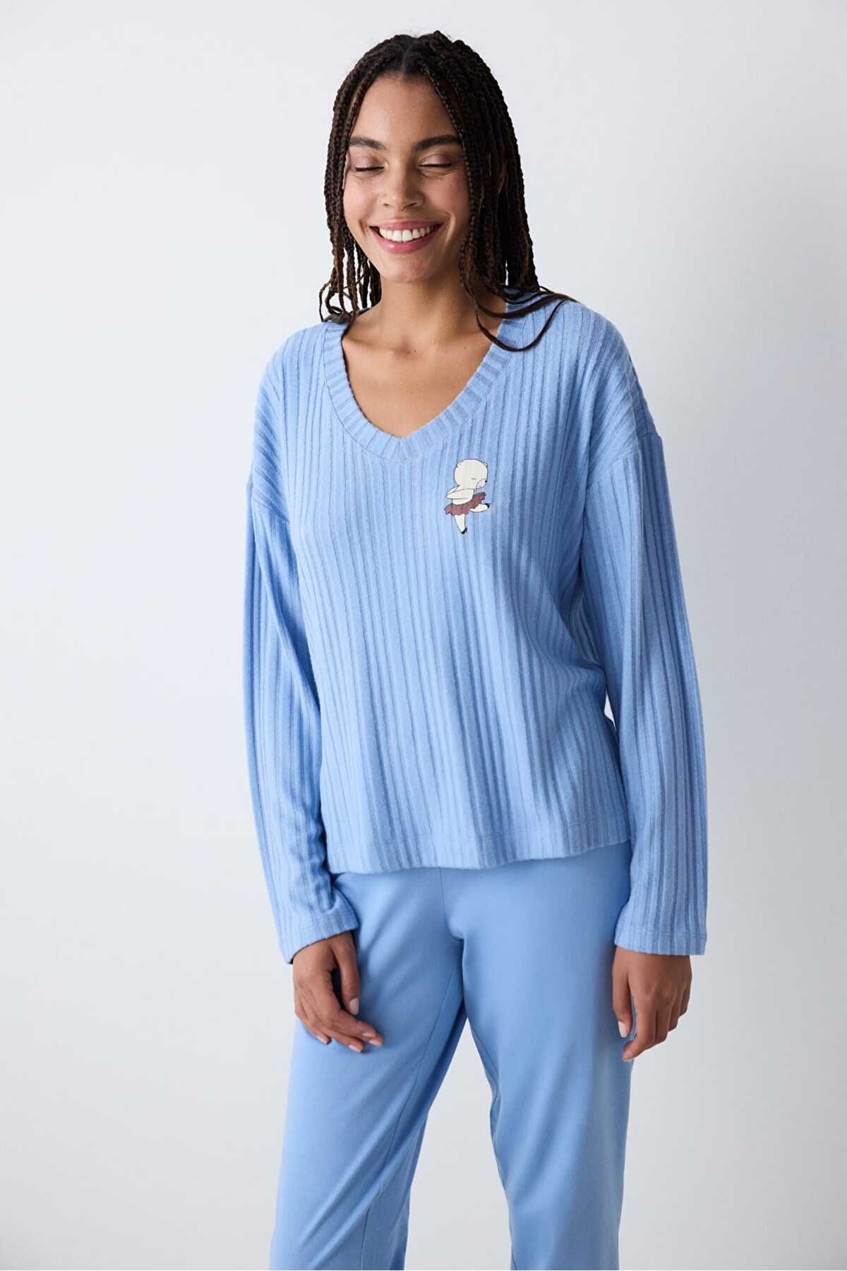 Penti-Bearlerina Blue Pants Pajama Set 2