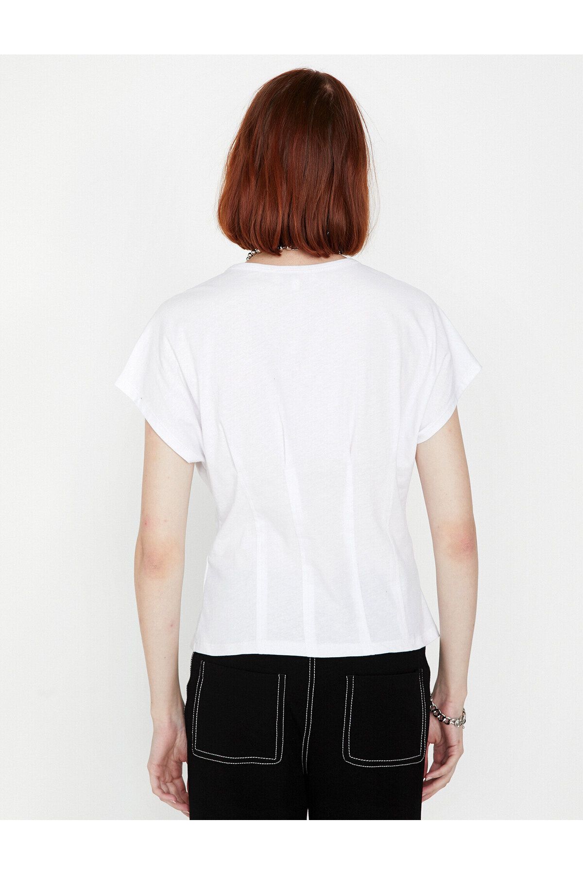 Koton-Tricou alb pentru femei 4