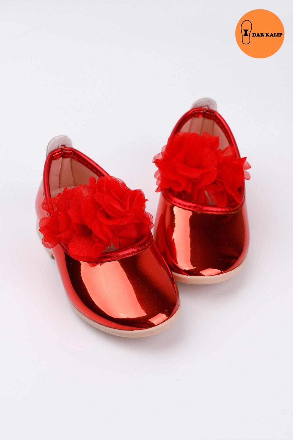 Le Mabelle-Red Tulle Flower Girls' Shoes 1