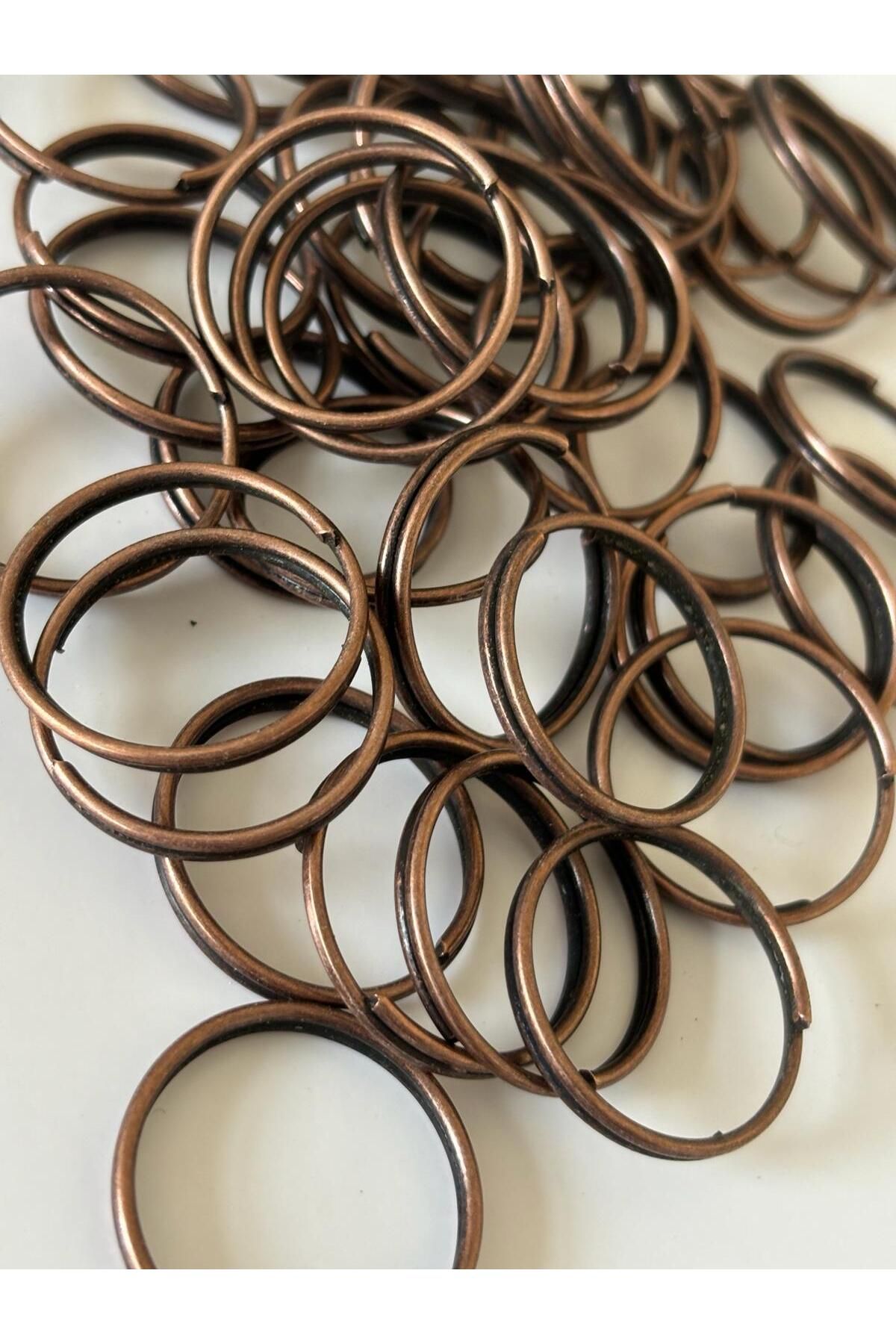 Hedef Bijuteri-2.5cm Chainless Copper Oxide Keychain Ring - Double Row Color (100 Pcs) 4