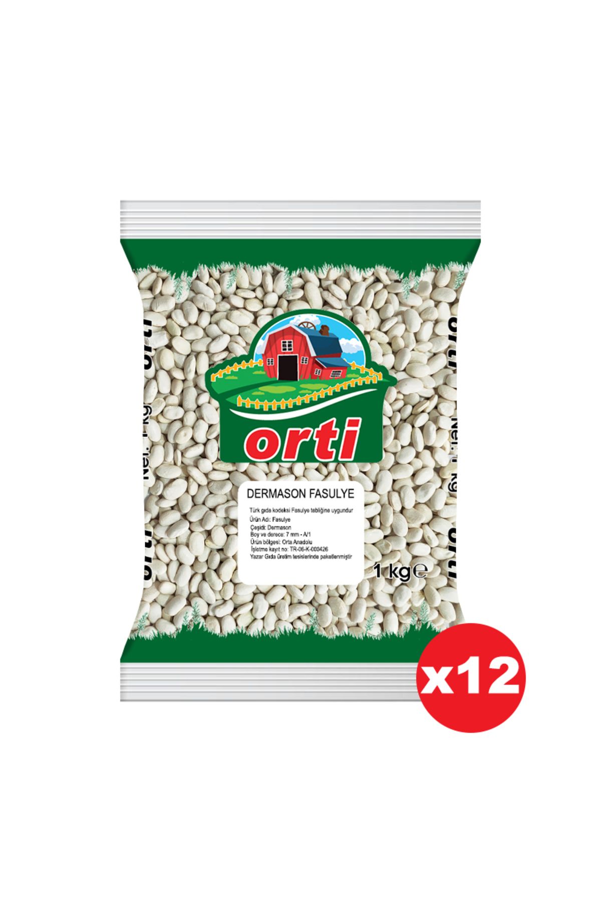 orti Dermason Fasulye 1 Kg. x 12 Paket