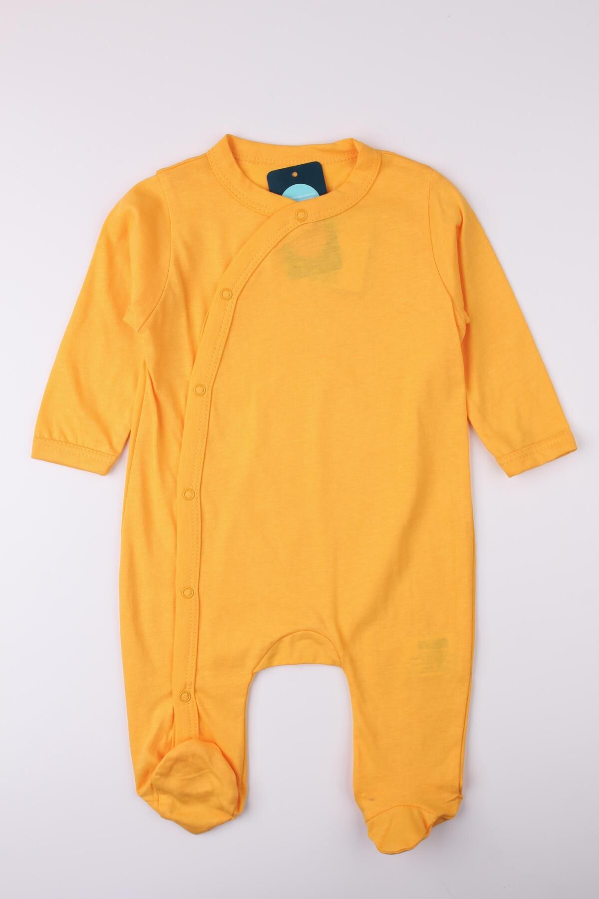 Mini Ropa-Mustard Basic Thin Baby Rompers - With Summer Booties 1