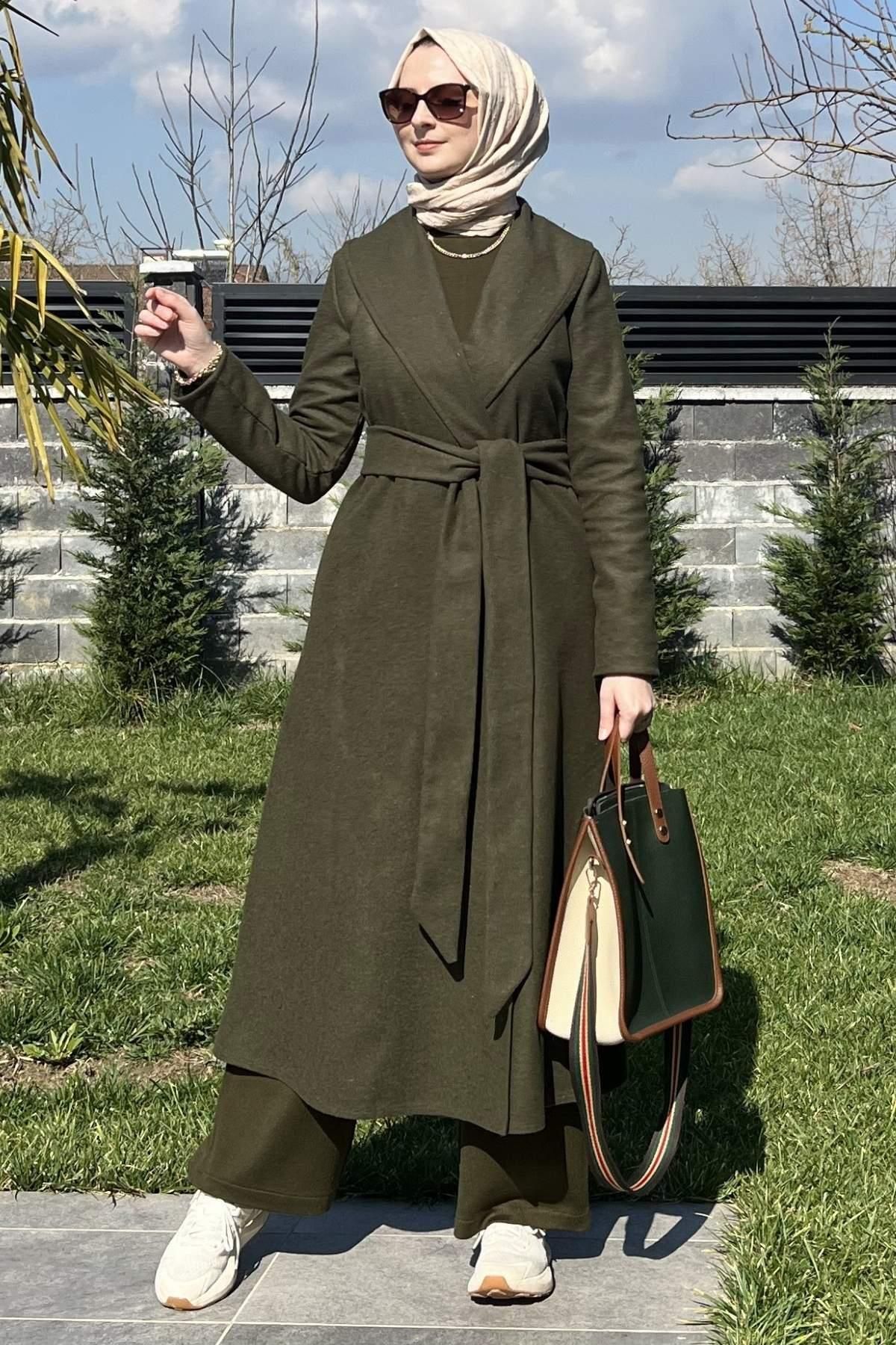 Rabia Şamlı-Selin Khaki Stamp Coat 5