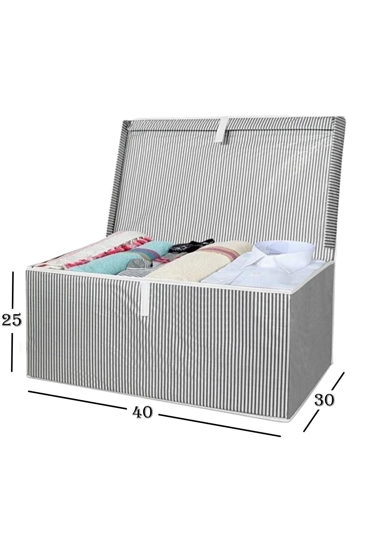 Nanteks-3 Pieces Multi-Purpose Organizer Box with Lid Base Storage 40X30X25 cm 2