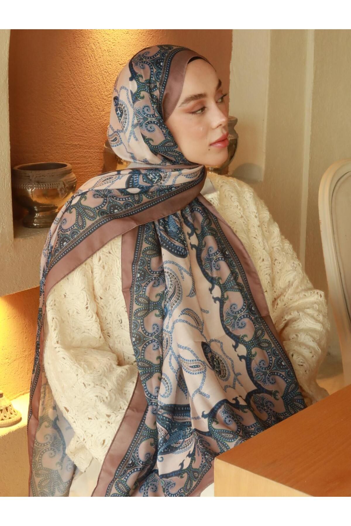 Modakaşmir-Paisley Pattern Cotton Shawl 1