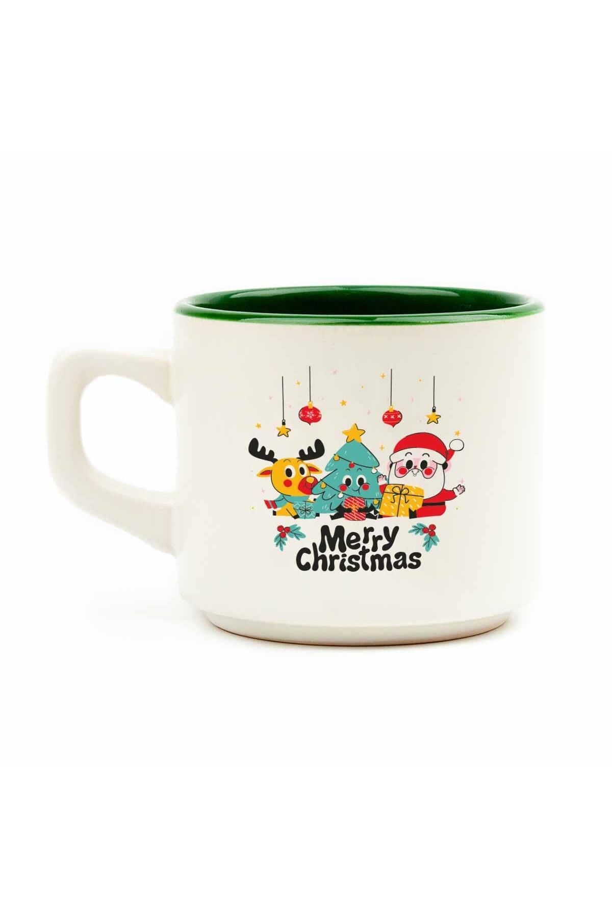 PALTO TASARIM-Merry Christmas Doodle White Venus Mug No:36-Christmas Themed Mug 1
